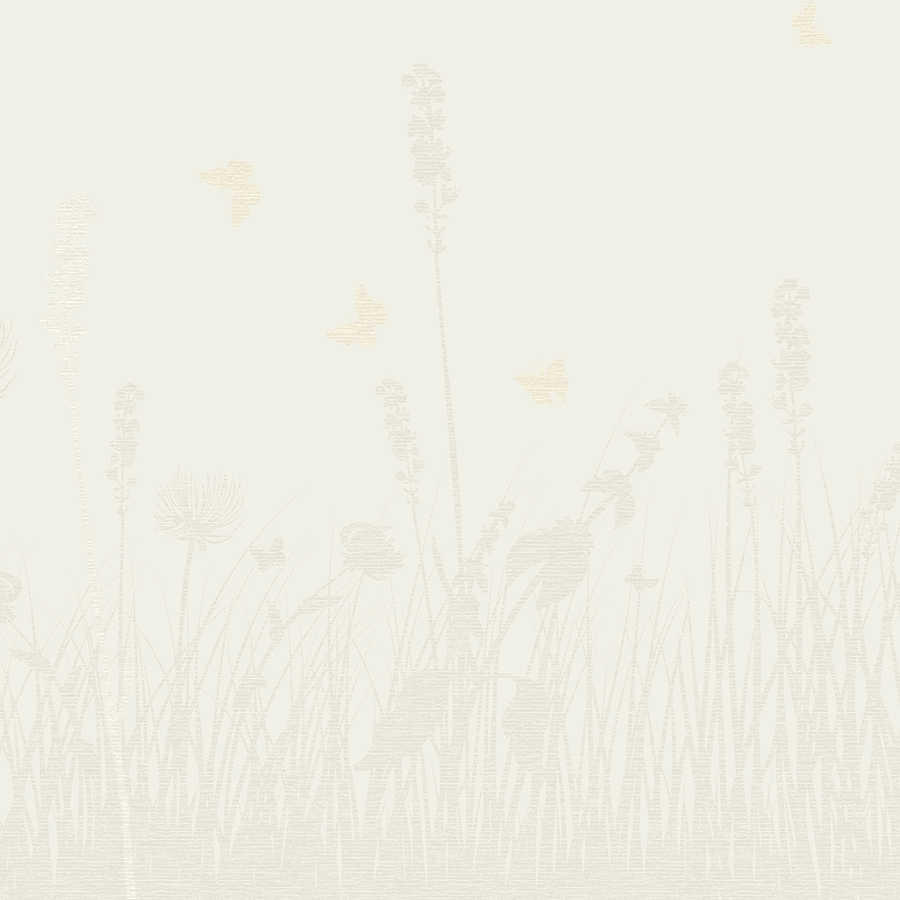         Fototapete Blüten und Gräser in Beige – Premium Glattvlies
    