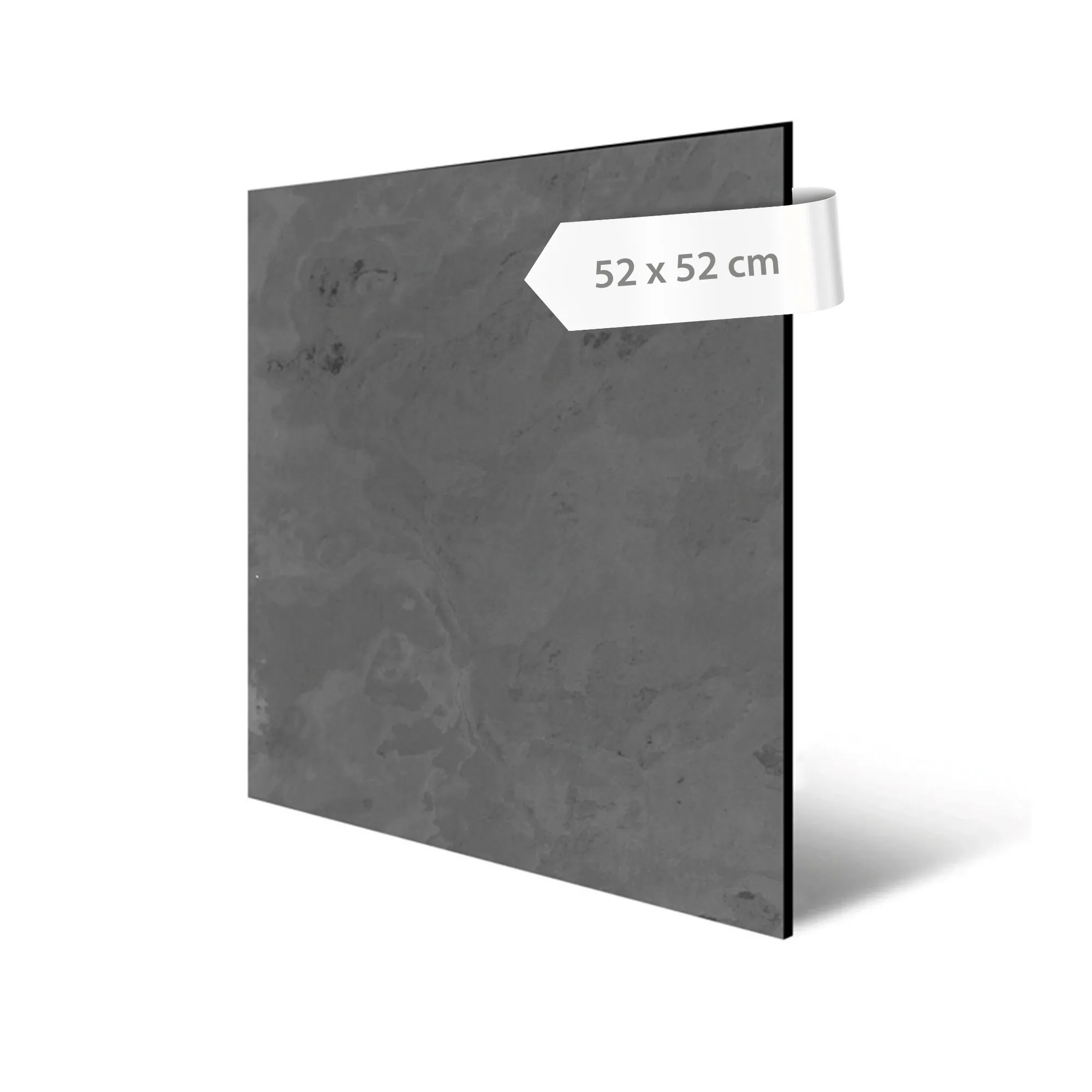 Echtstein Wandpaneele in moderner Schieferoptik 52 x 52 cm - Anthrazit, Grau