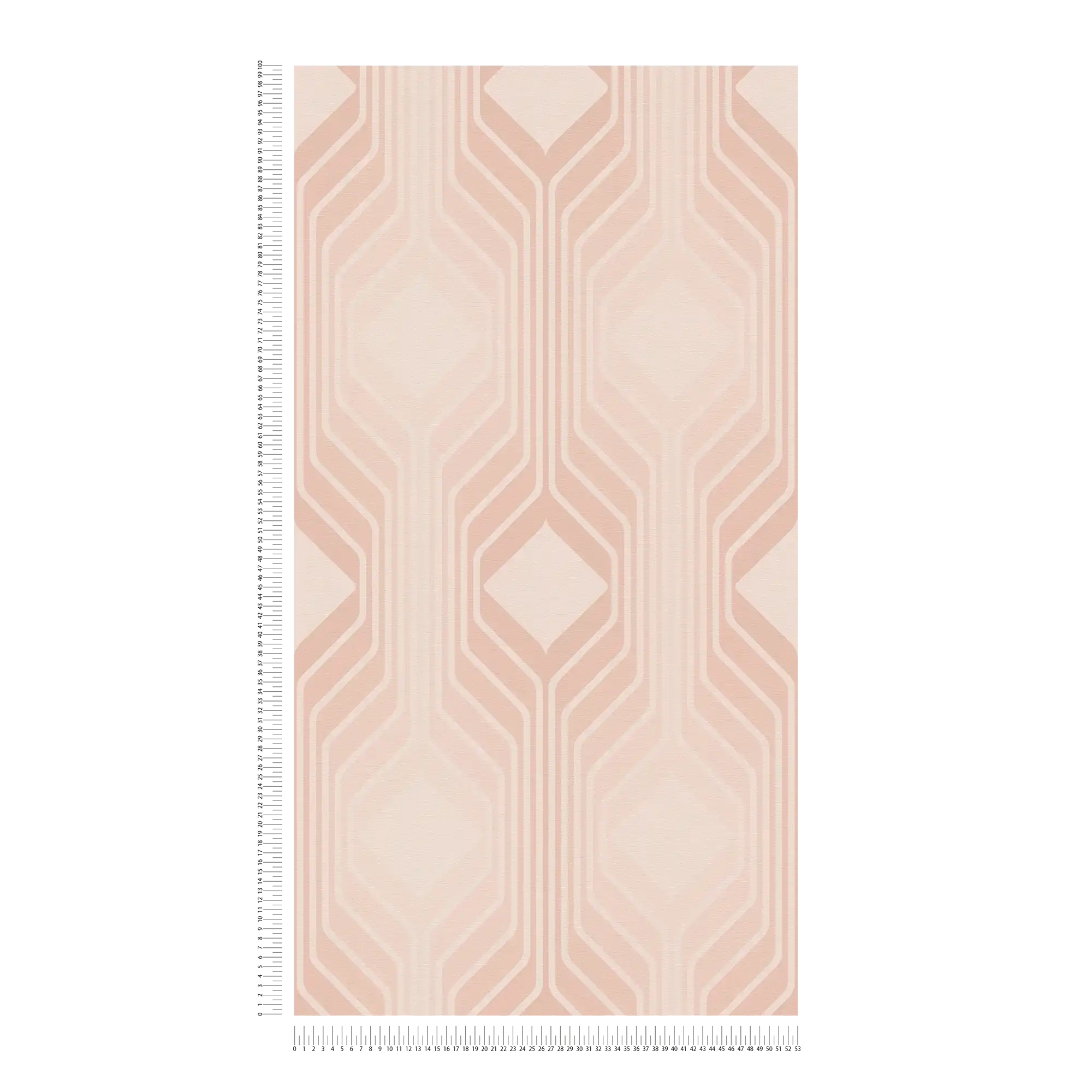             Vliestapete mit Rauten Muster im Retro Stil – Beige, Creme
        