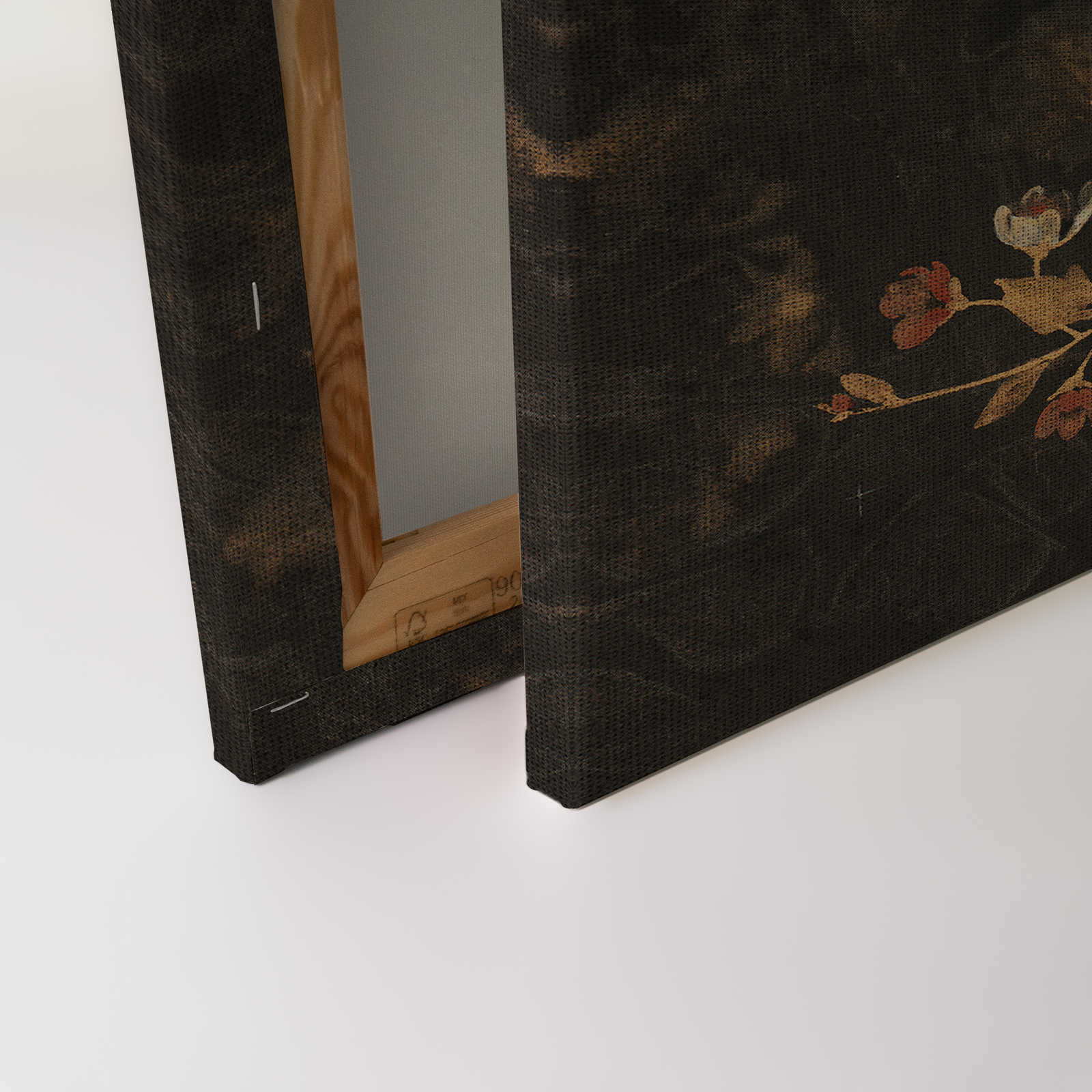             Leinwandbild Blütendesign, Ölgemälde im Vintage Look – 0,90 m x 0,60 m
        