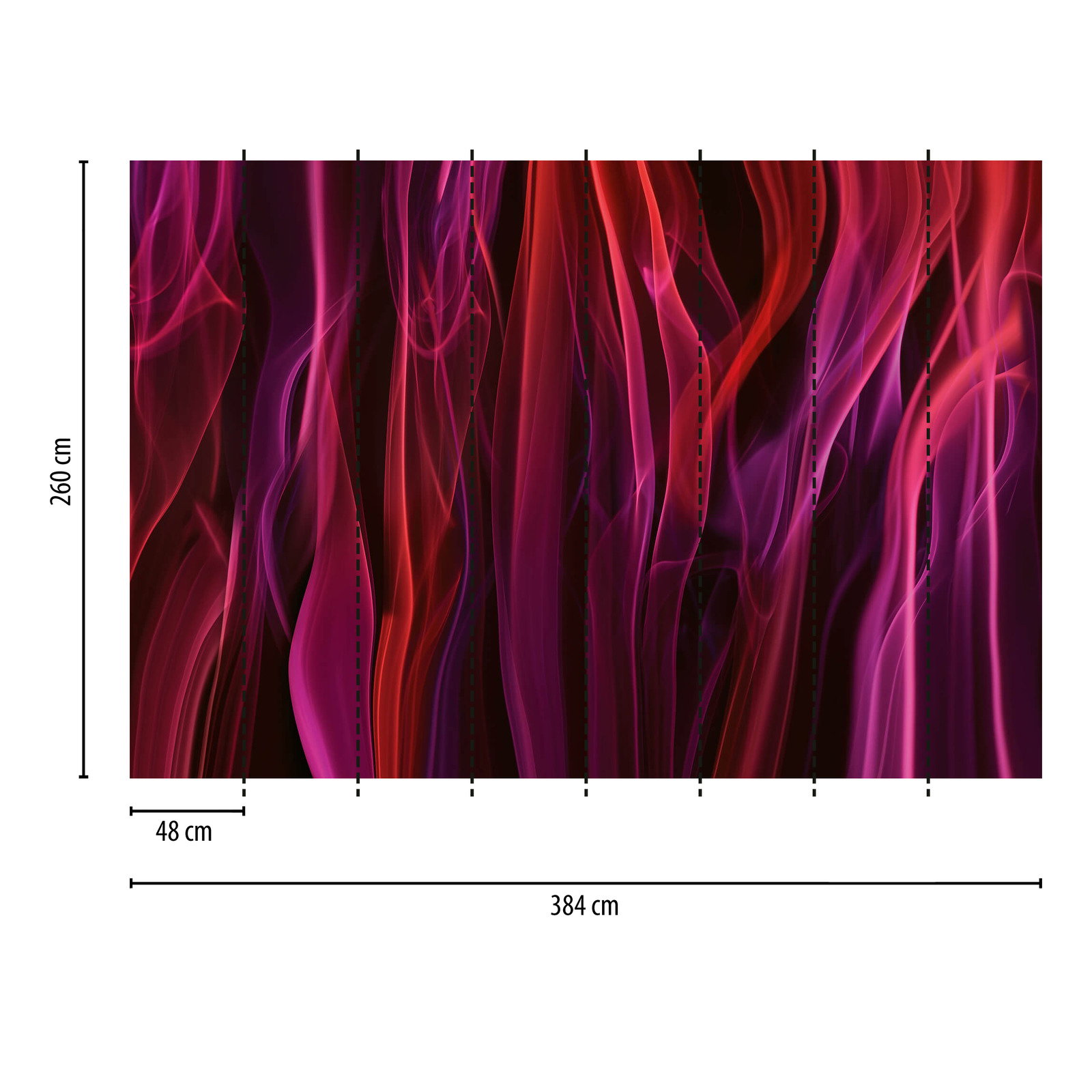             Fototapete roter Rauch – Rot, Violett, Schwarz
        