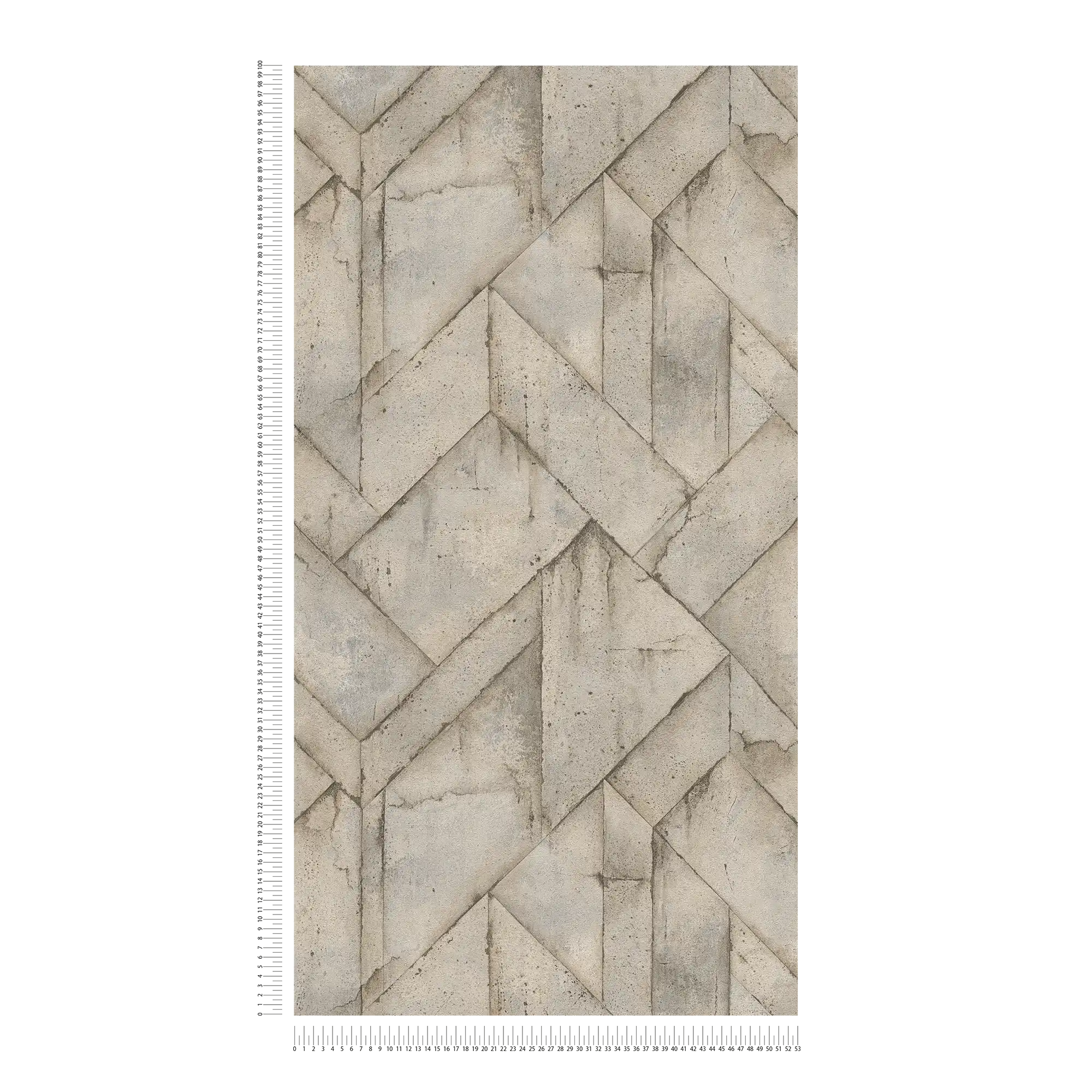             Betonoptik Tapete rustikal & geometrisches Design – Beige, Braun, Grau
        