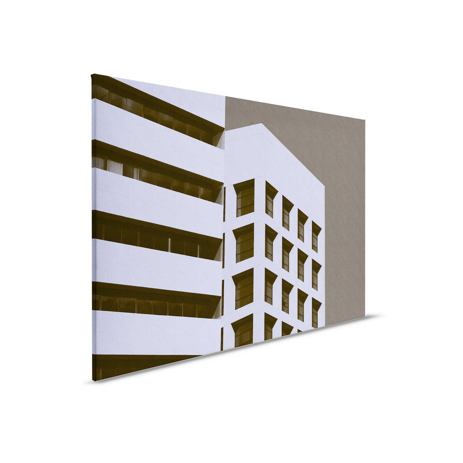         Skyscraper 1 - Leinwandbild mit Gebäude im Retrolook in Rauputz Struktur – 0,90 m x 0,60 m
    