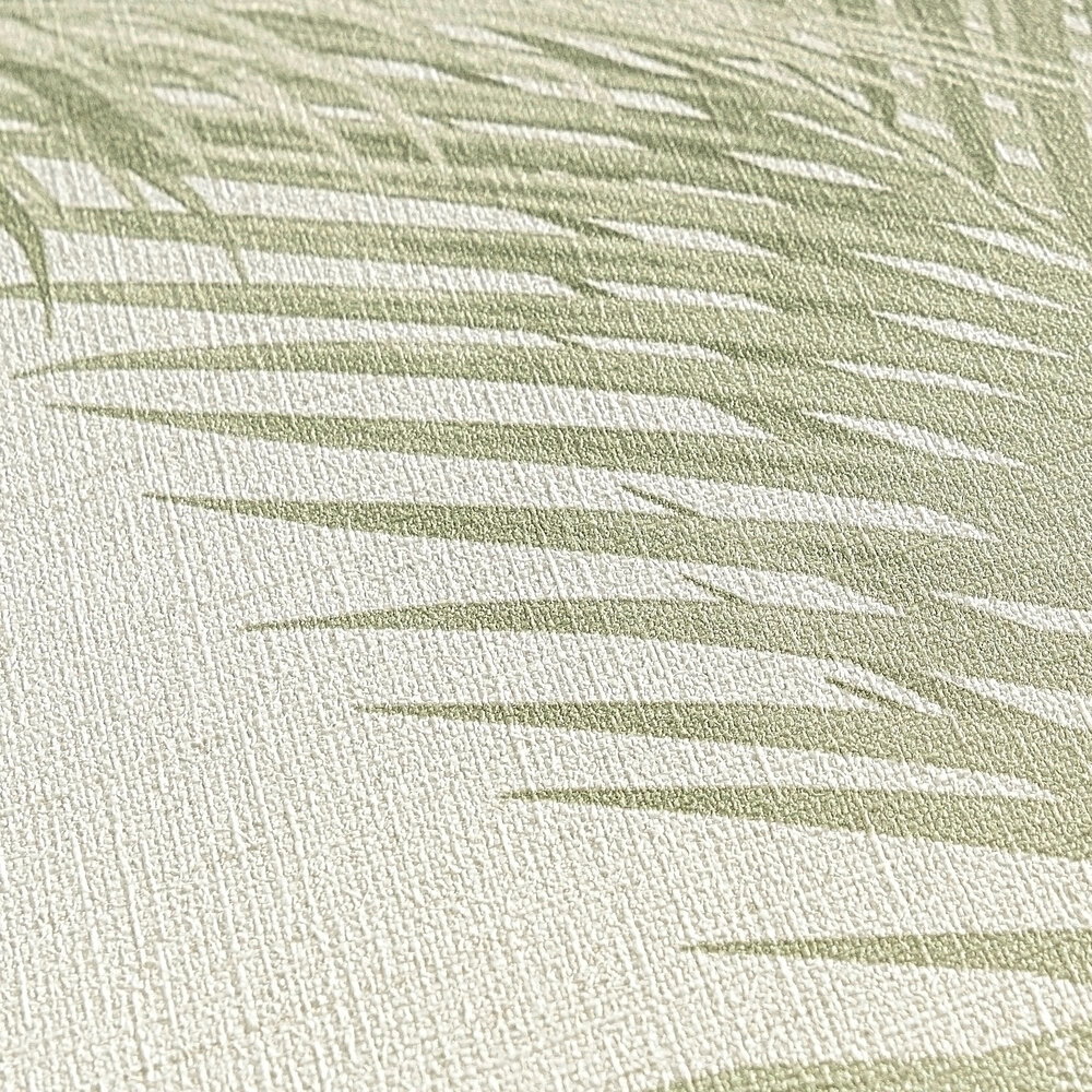             MICHALSKY Vliestapete mit Palmenblättern im Vintage Stil – Creme, Grün
        