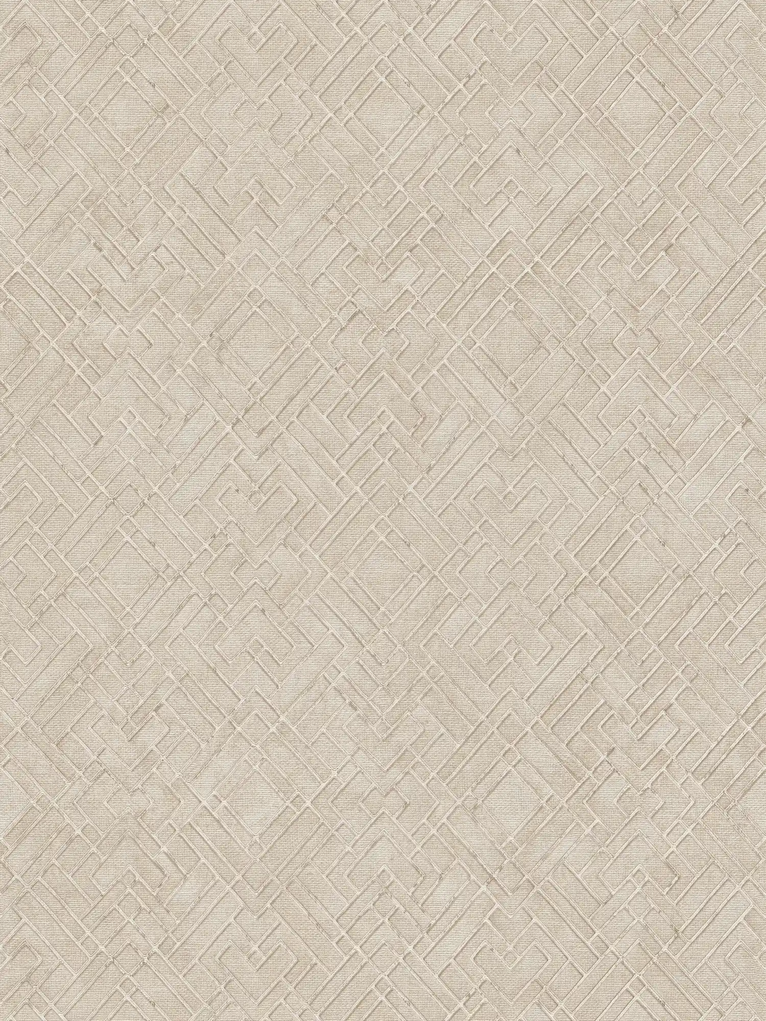         Betongrijs behang met Art Deco lijnenspel
    