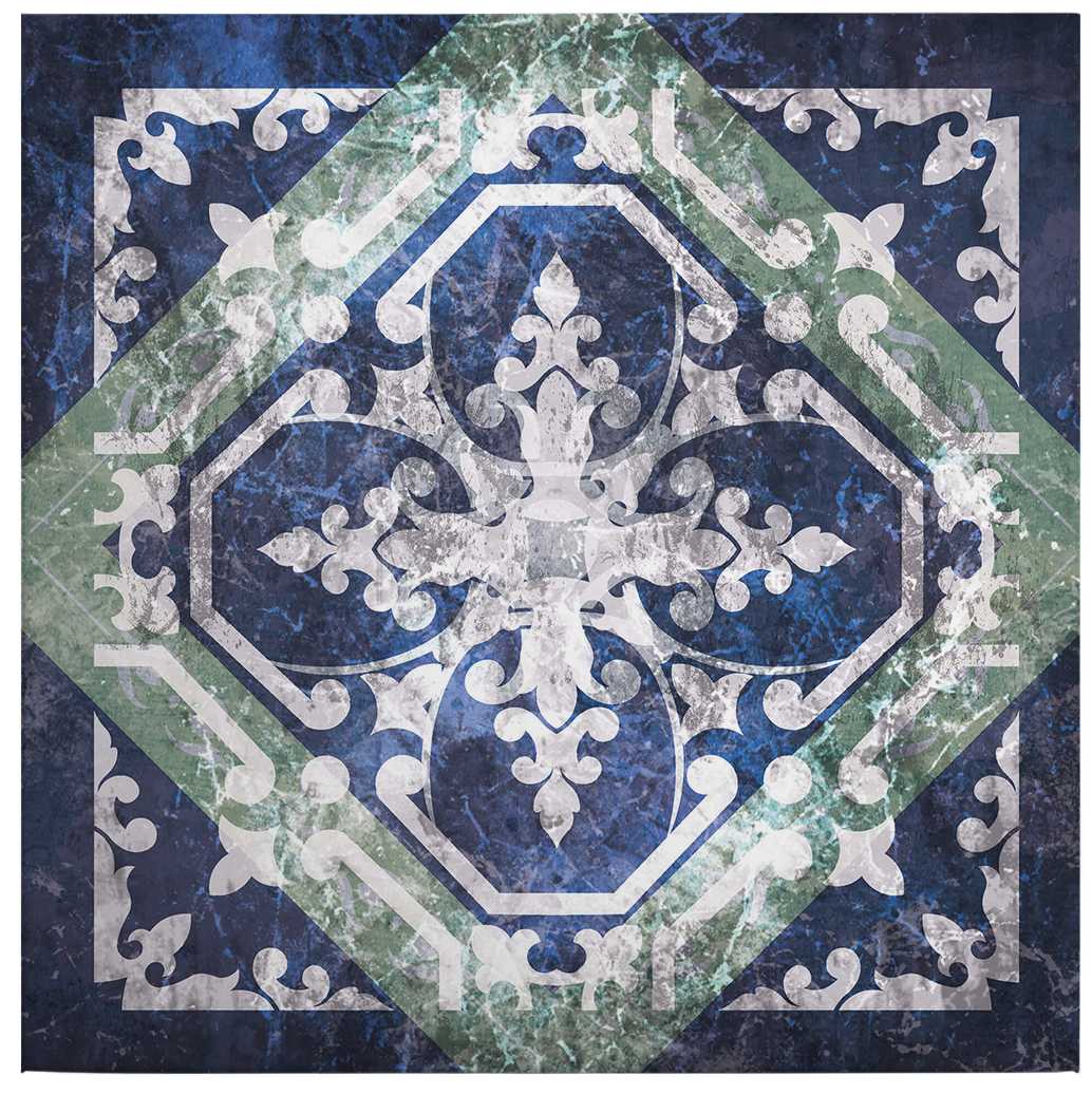             Quadratisches Bild mit Marrakesch Optik in Blau, Grün – 0,50 m x 0,50 m
        