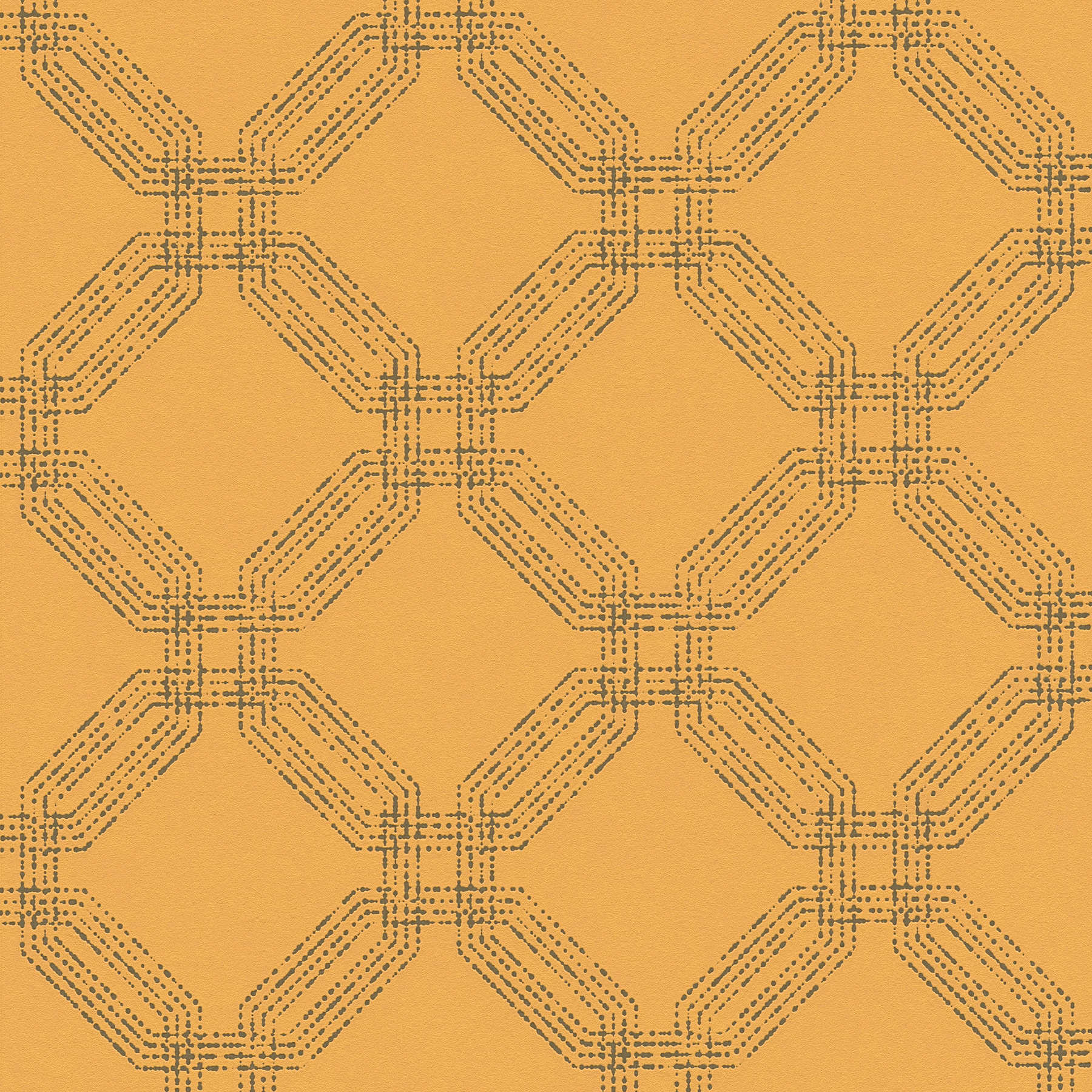         Papier peint à motif losange, structuré - jaune, argenté
    