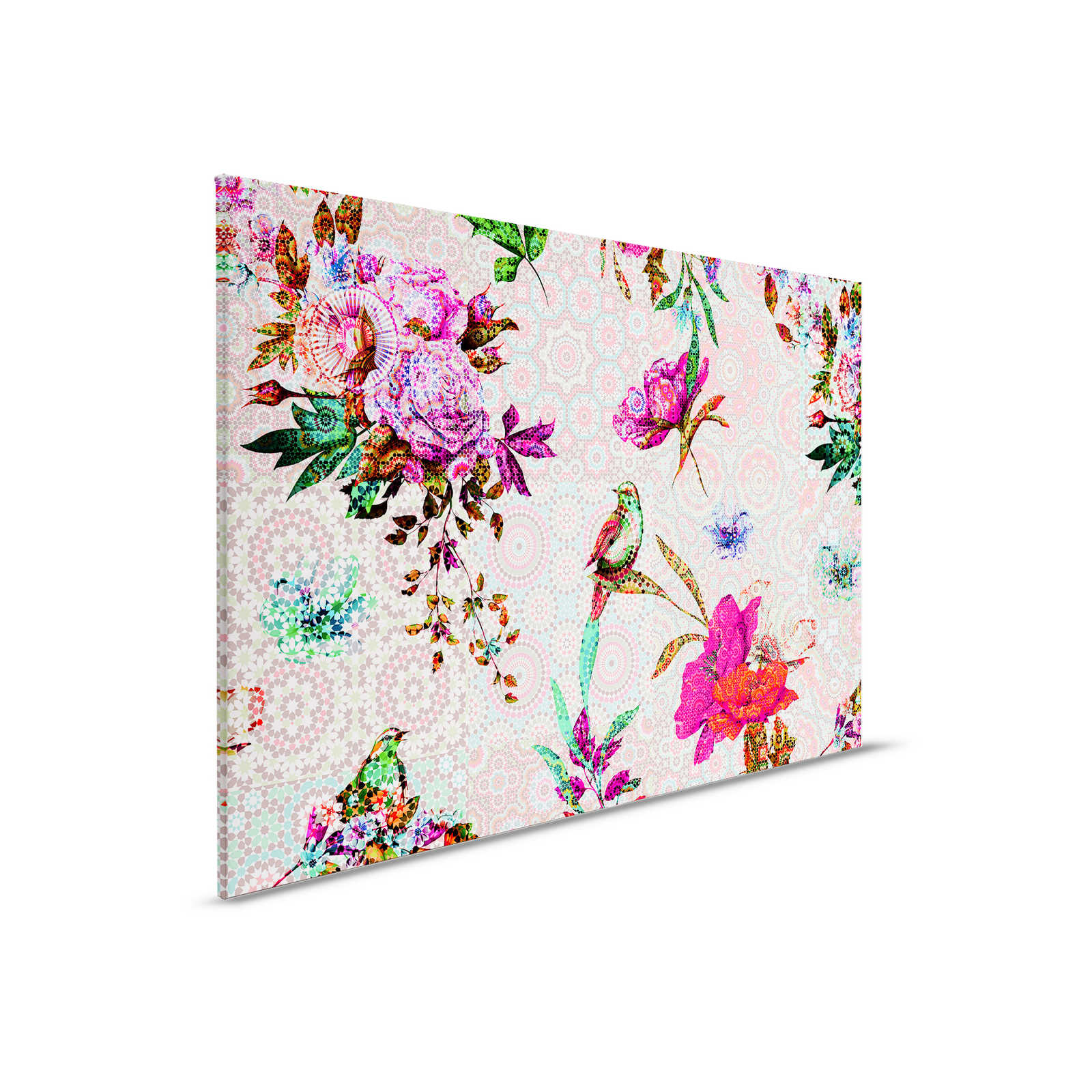         Toile design mosaïque florale - 0,90 m x 0,60 m
    