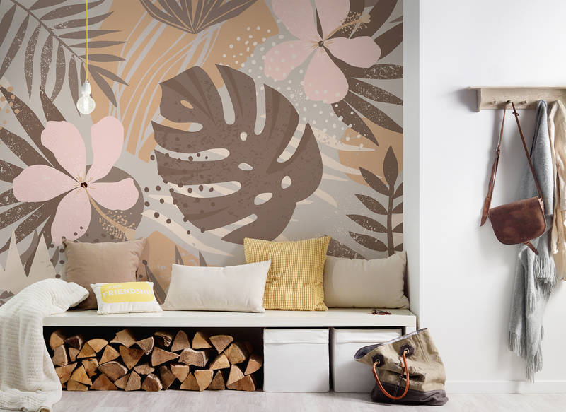 Wandtapete, Blättermuster, Tropische Tapete, Wohnzimmer Tapete, Monstera Muster