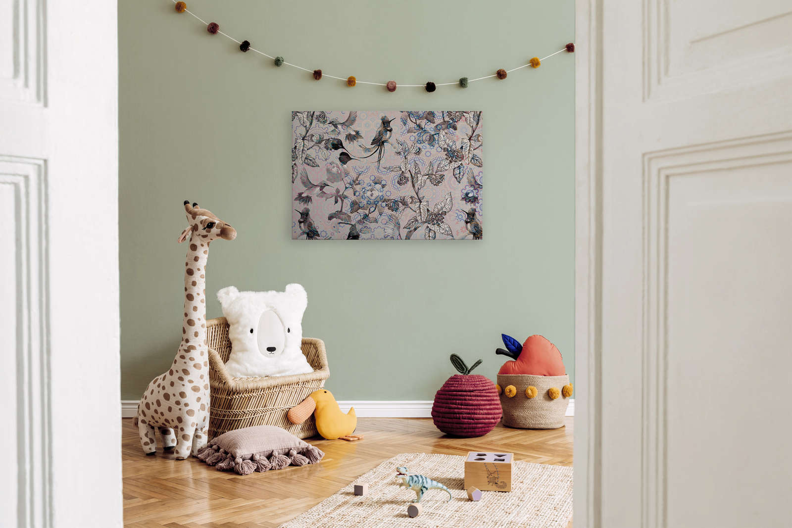             Leinwandbild Natur Design im Collage Stil | exotic mosaic 3 – 0,90 m x 0,60 m
        