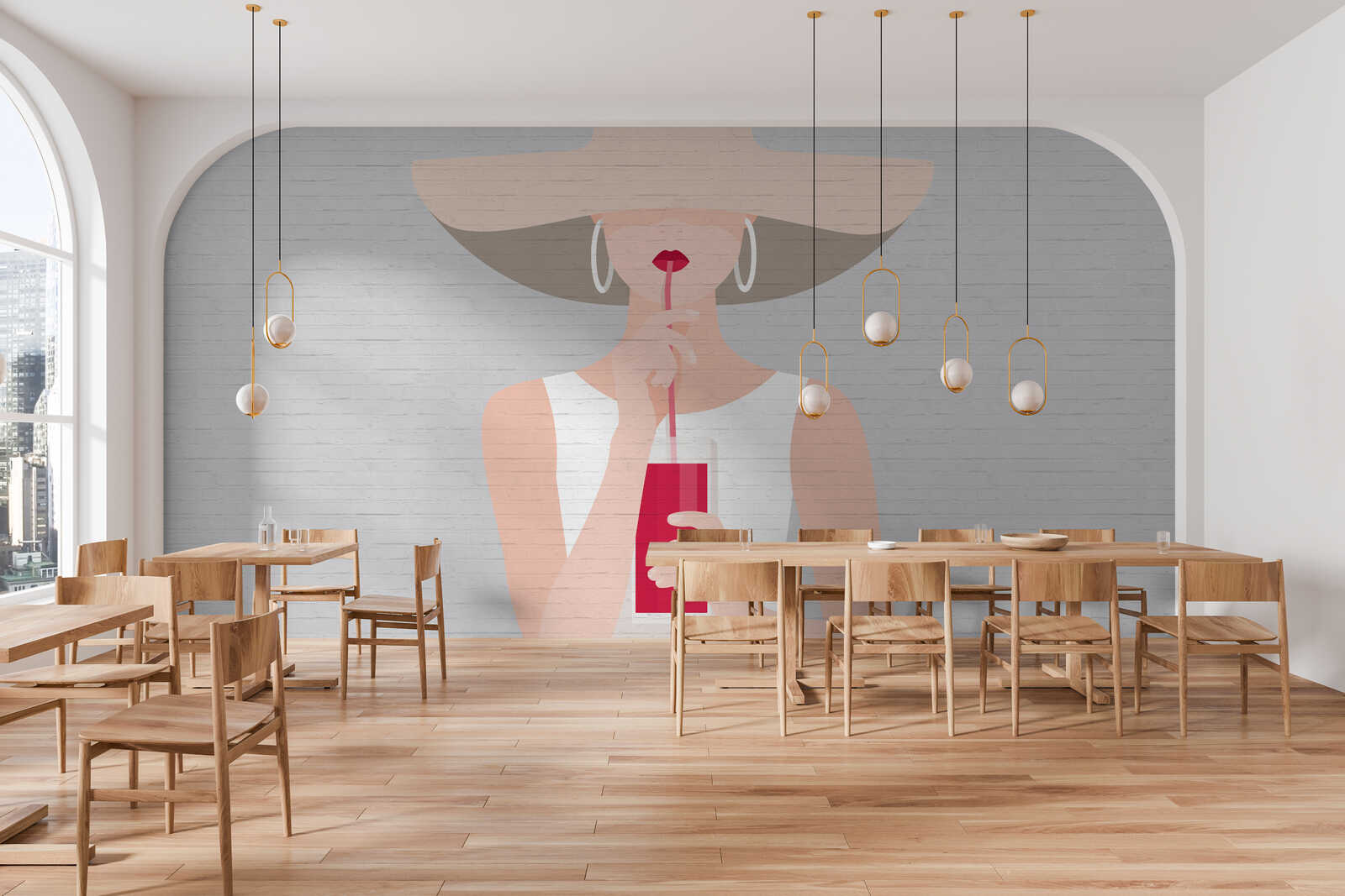 mural, wandbild, großes mural, frau silhouette, grau