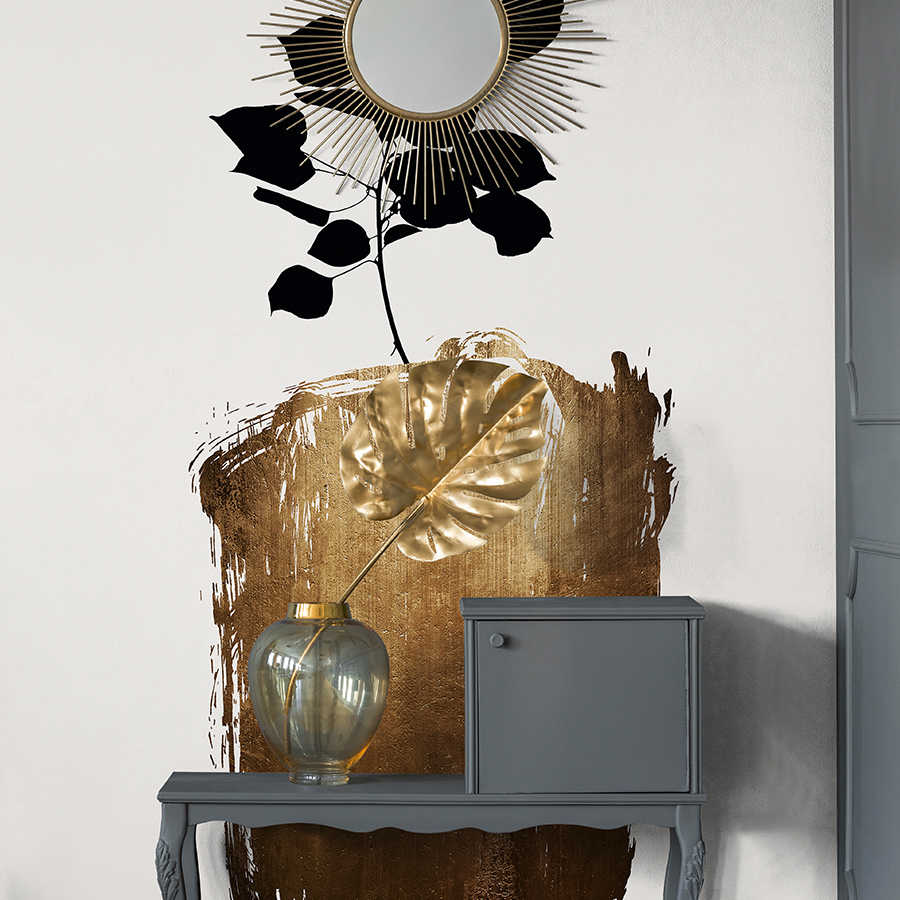 Wanddeko, Spiegel, Vase, Tischplatte, goldfarben