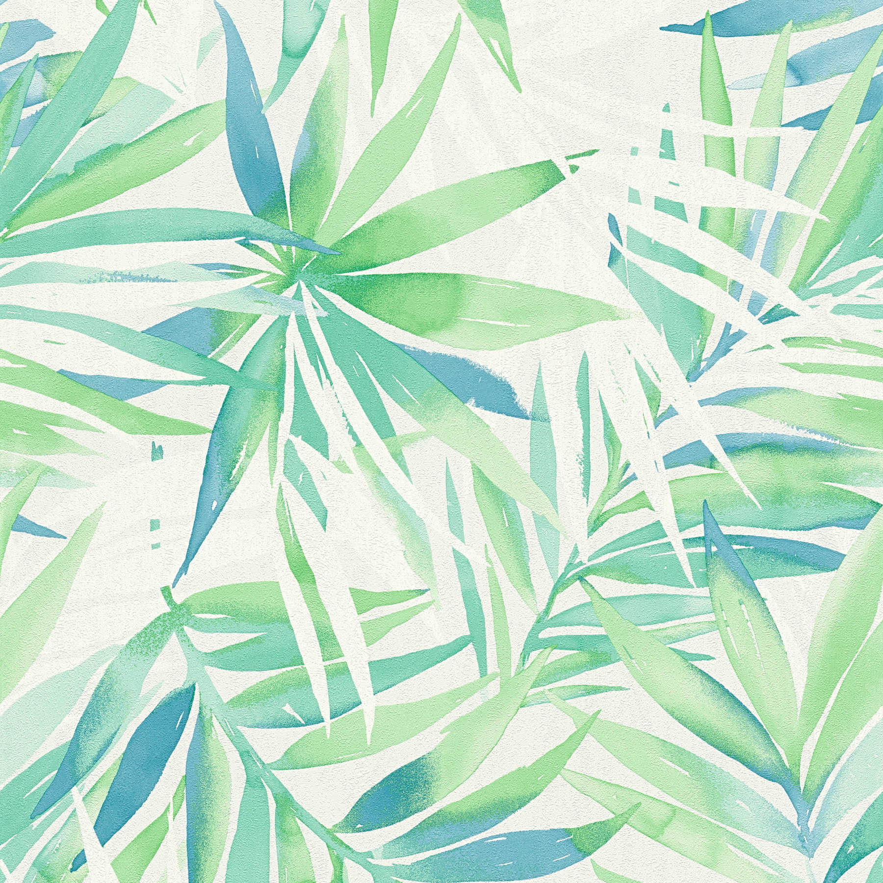         Papier peint jungle motif feuilles style aquarelle - vert
    