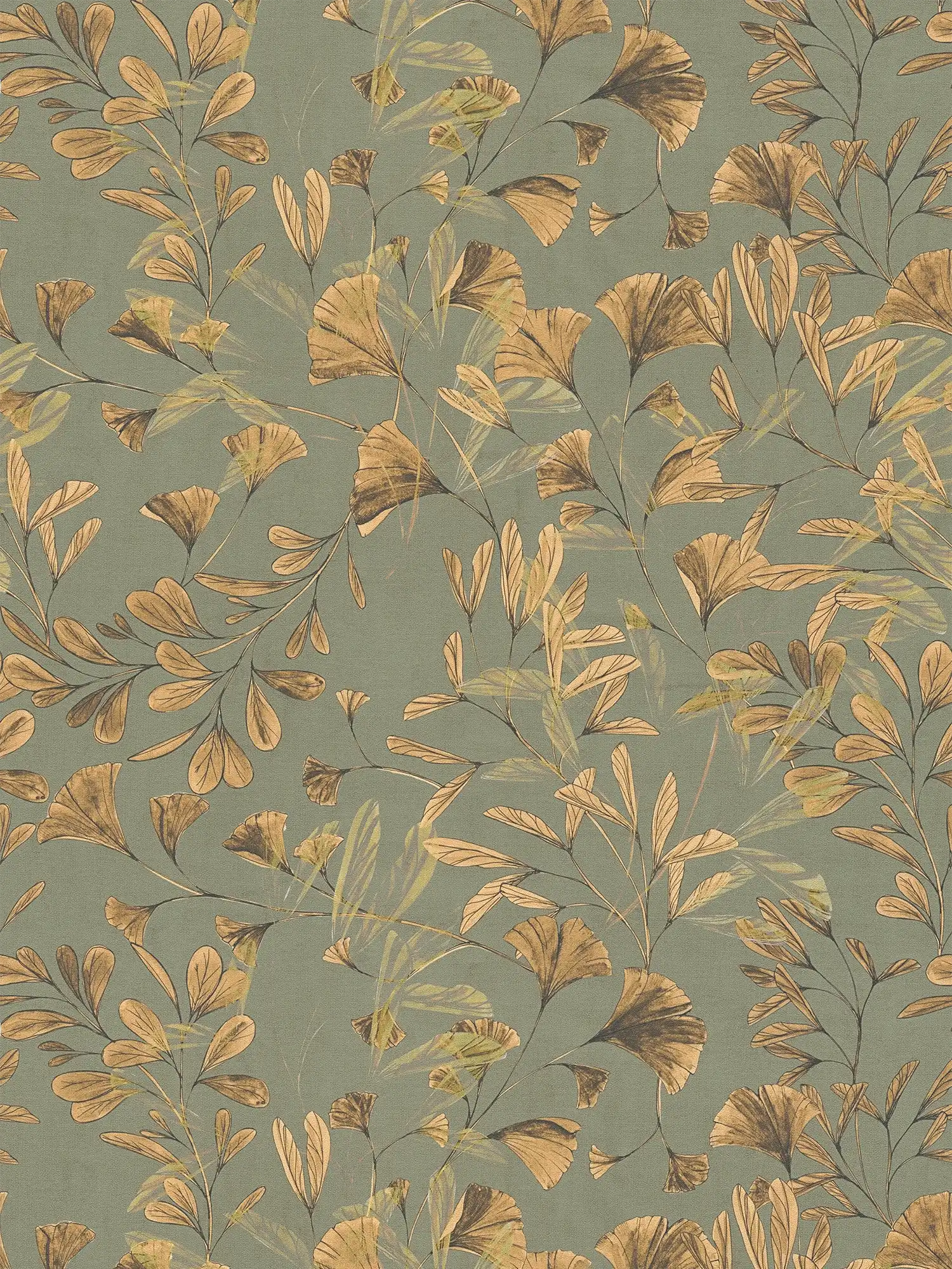         Stilvolle Vliestapete mit filigranem Rankenmuster im Vintage-Stil, feine Struktur – Gold
    