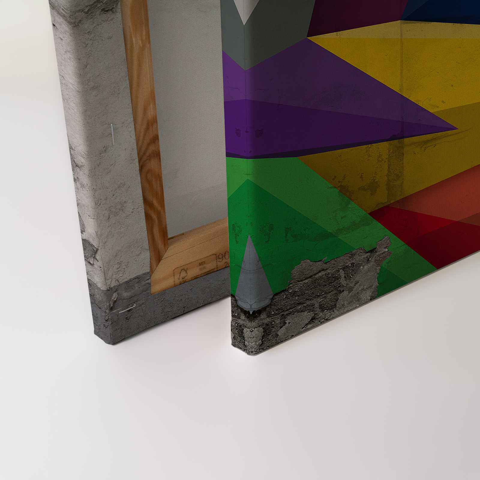 Leinwandbild Betonoptik mit Grafikdesign – 0,90 m x 0,60 m