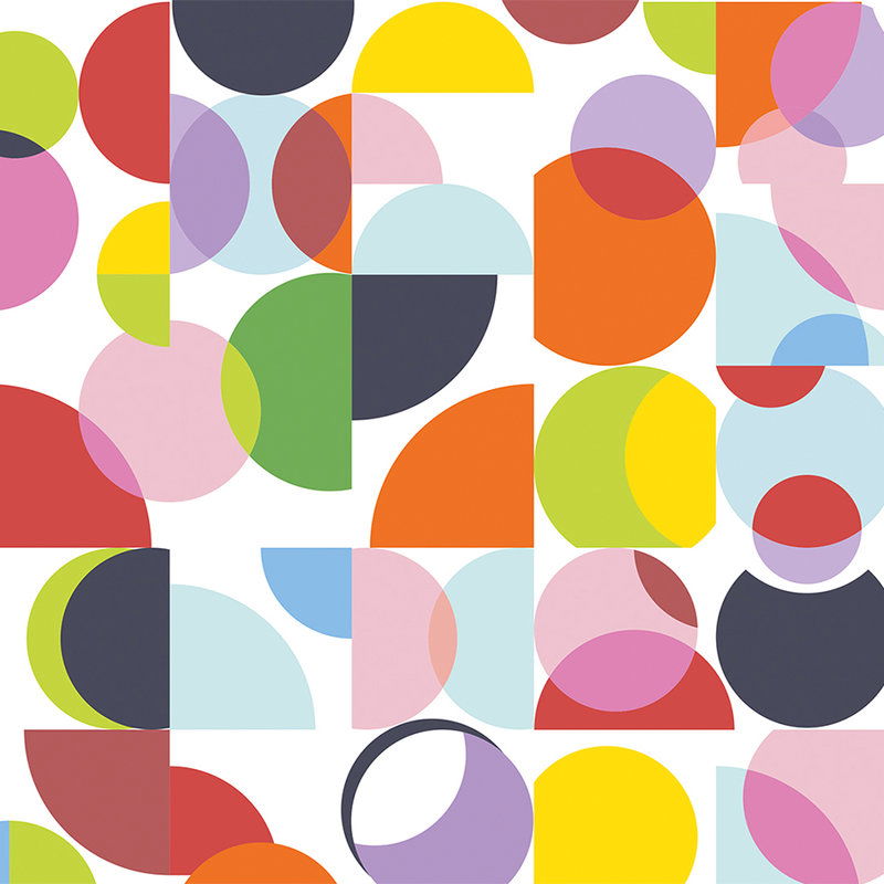         Bunte Fototapete mit abstraktem Retro-Muster – Bunt, Weiß, Grün
    