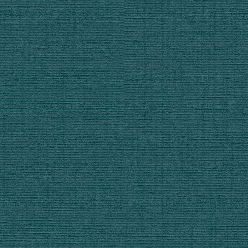             Petrol Tapete Unifarben mit Leinenstruktur – Blau, Grün
        