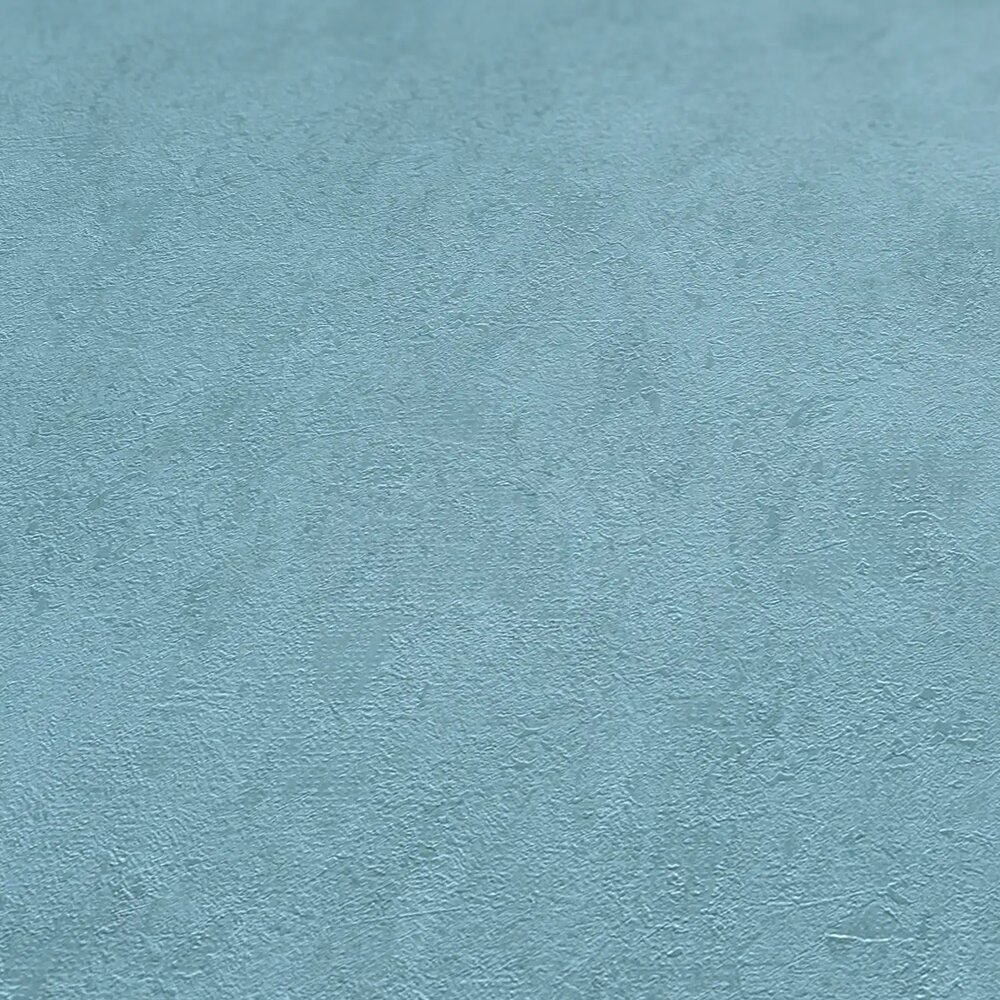 Sanfte Vliestapete mit feiner texturierter Oberfläche und Putzoptik – Blau, Metallic