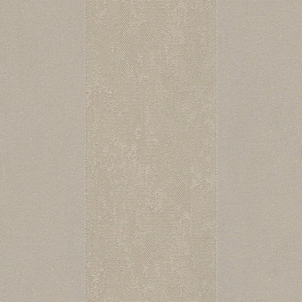             Elegante Vliestapete mit samtigen Blockstreifen auf glänzendem Kompaktvinyl – Creme, Metallic
        