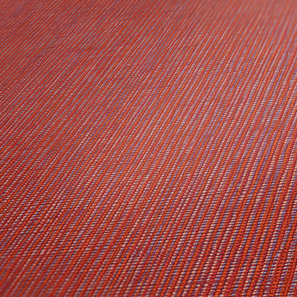             Tapete Rot mit Textil-Muster in Rot Orange & Lila
        