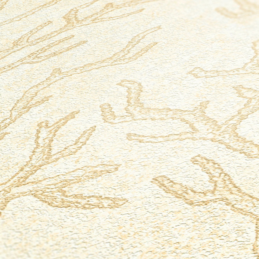             VERSACE wallpaper with coral & gold effect - cream, metallic
        