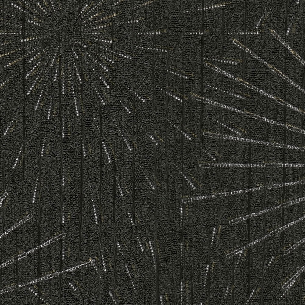             Retro Tapete 50er Starburst Motiv – Schwarz, Metallic
        