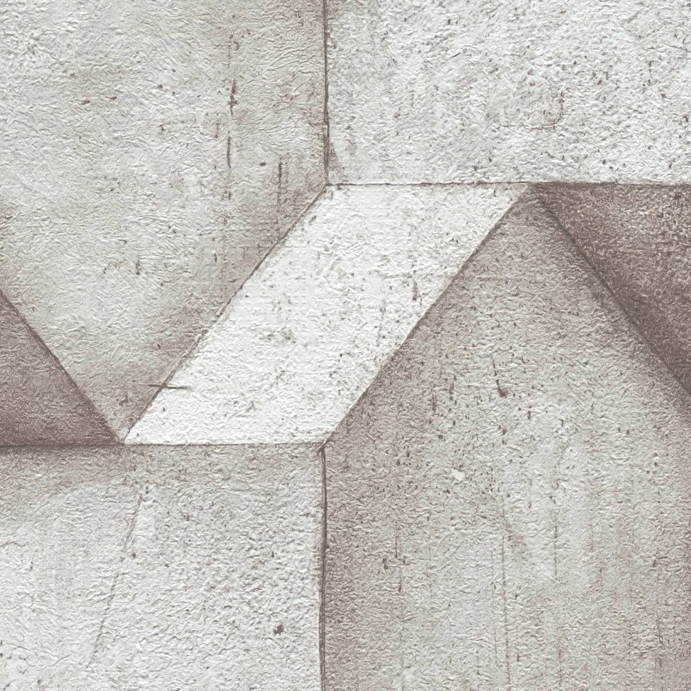 3D Tapete Greige mit Betonoptik Design – Grau, Beige