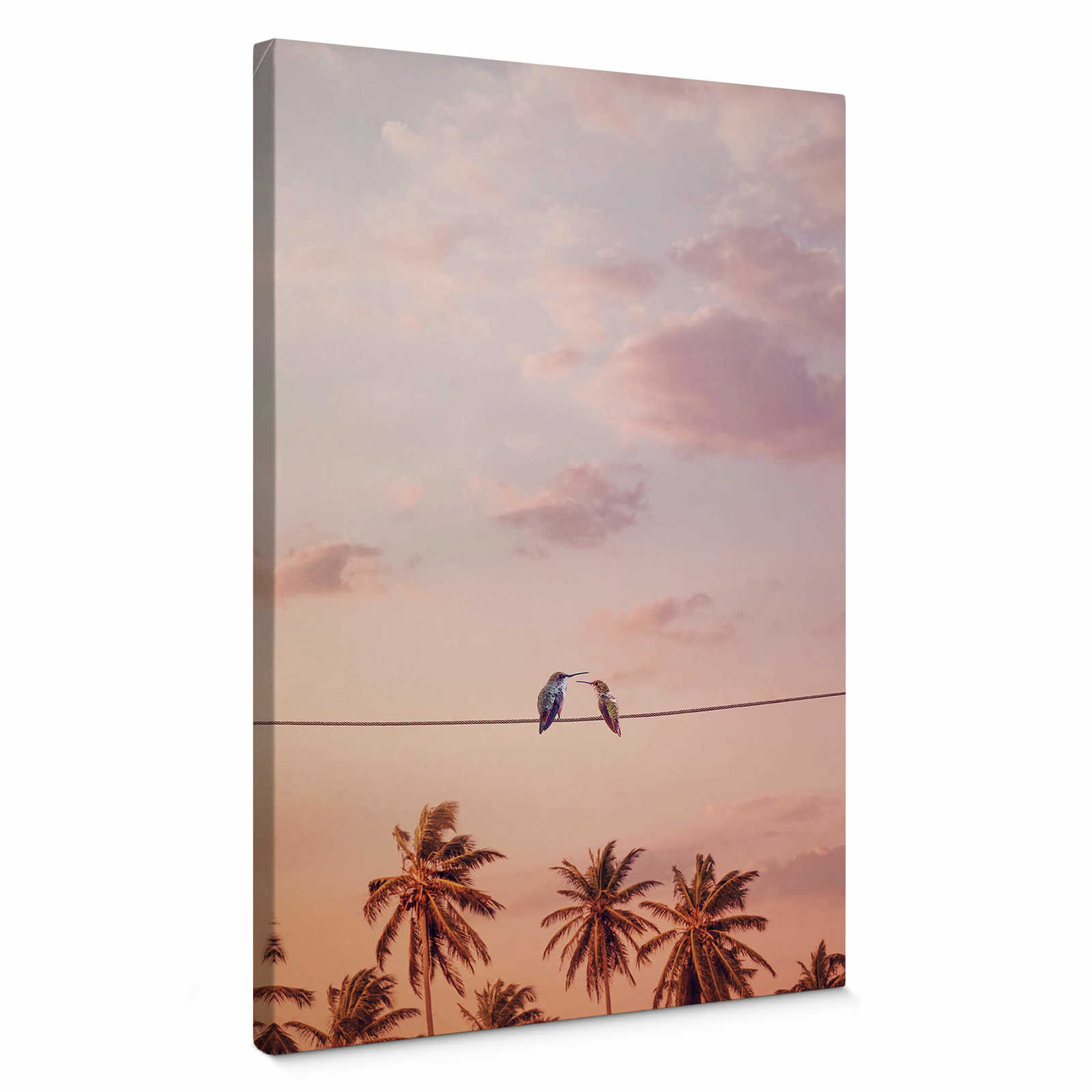             Canvas print 'Hummingbirds in love' by Loose – pink
        