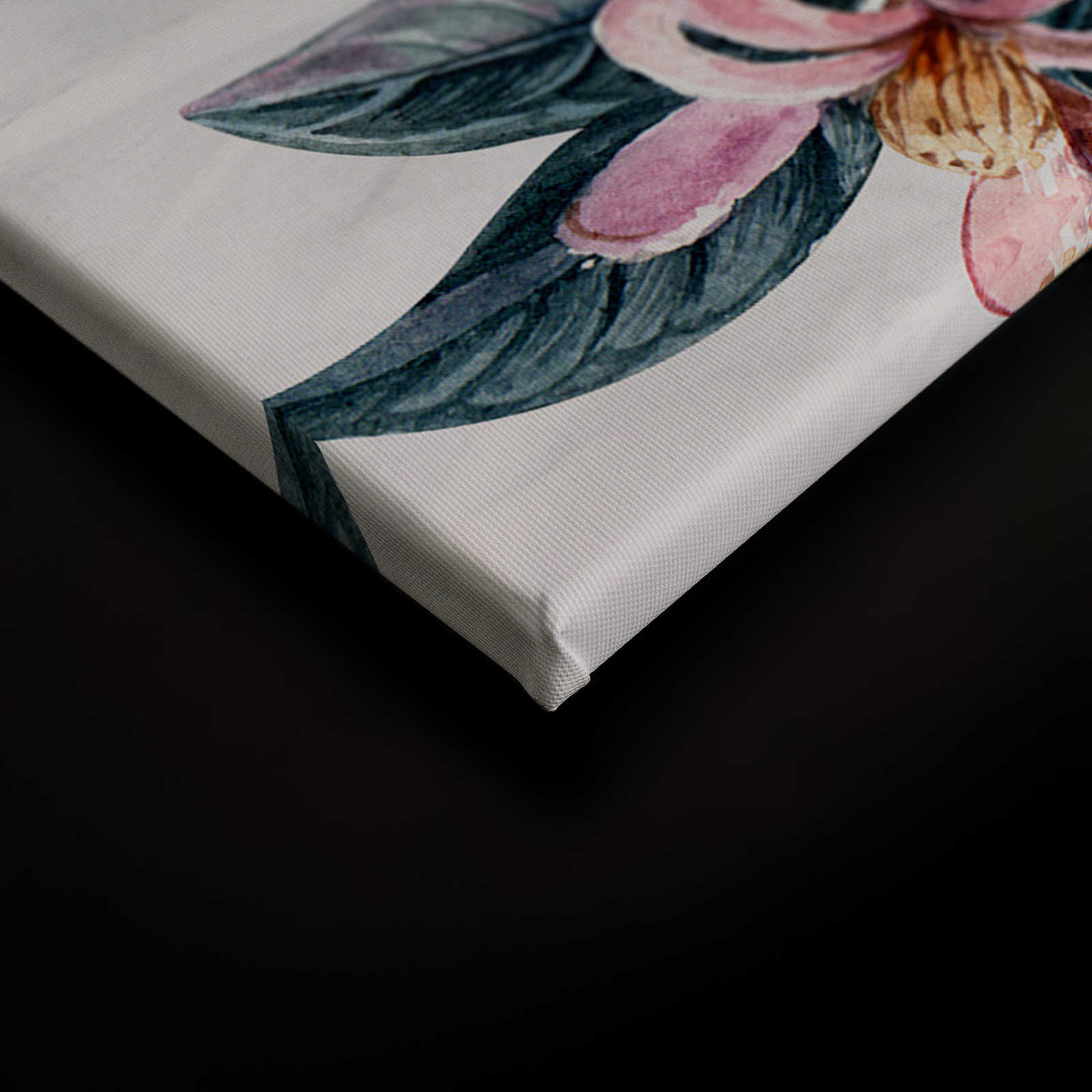             Leinwandbild Blumen & Vögel auf 3D Hintergrund – 0,90 m x 0,60 m
        