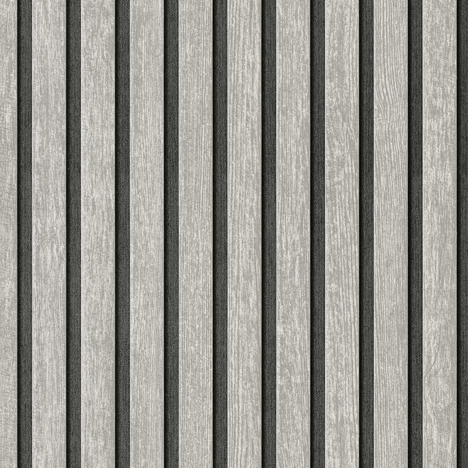         Acoustic panels as non-woven wallpaper - wood stripe look in a timeless trend design - grey
    