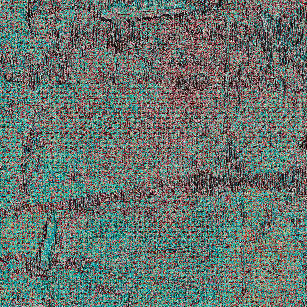             Fototapete 'Urban Layers' – Moderne Tiefe im Vintage-Stil, glatt – Grün, Rot
        