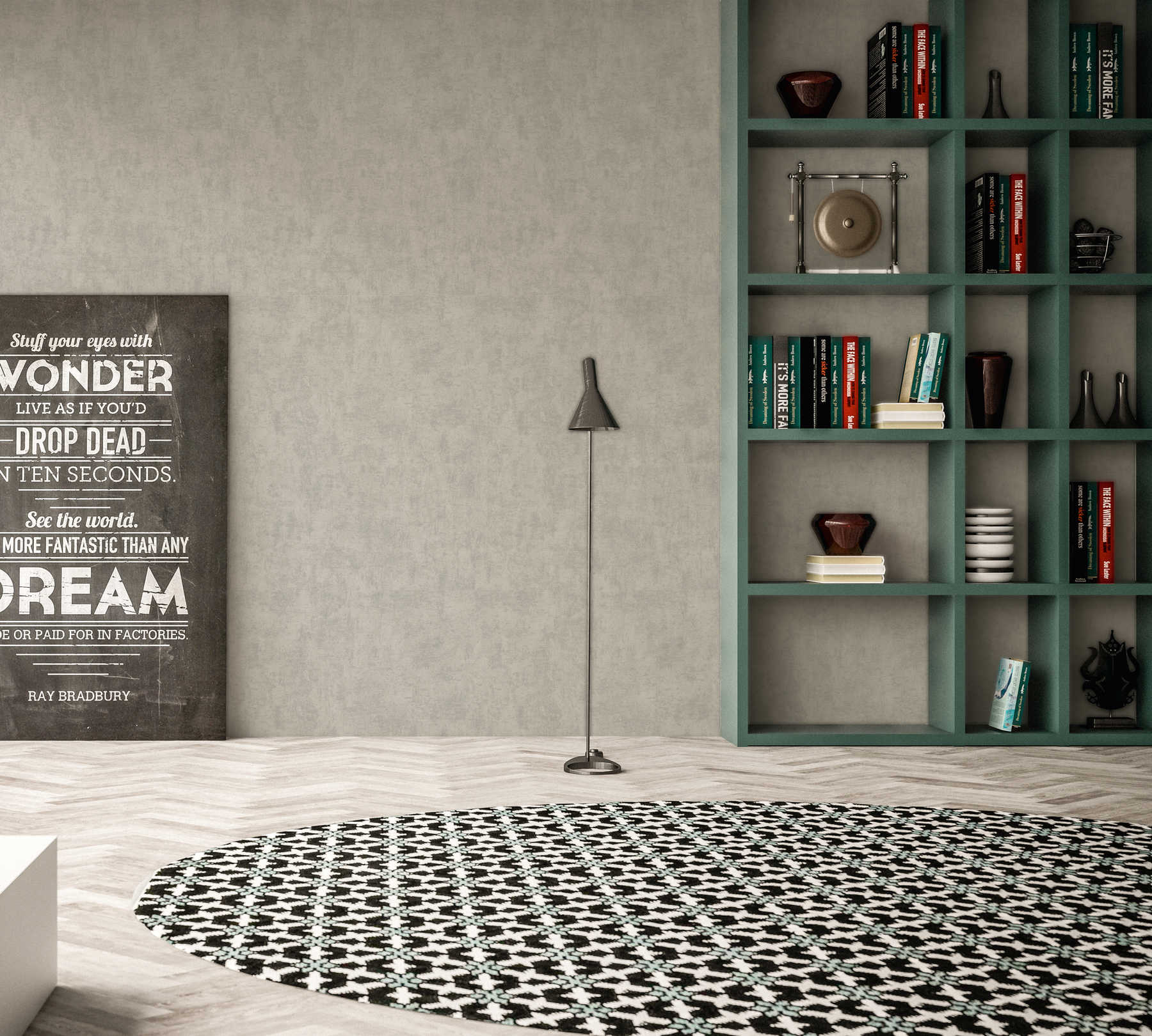             Tapete mit Beton-Optik im Industrial Style – Grau
        