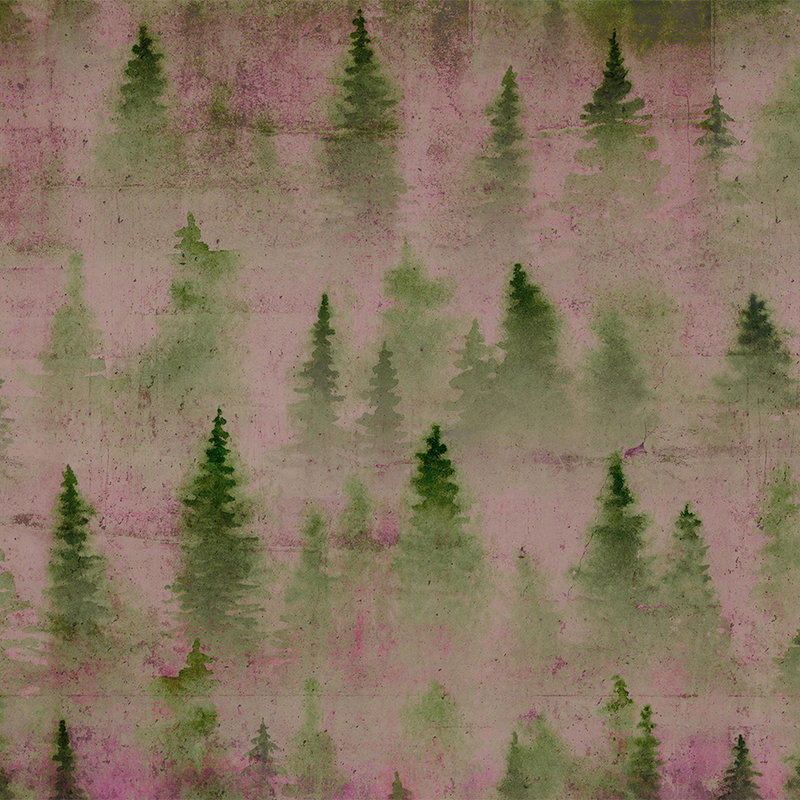 wald, bäume, muster, pink, grün