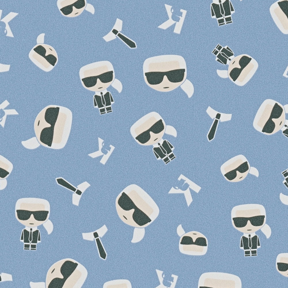             Karl LAGERFELD Mustertapete Ikonik Karl – Blau
        