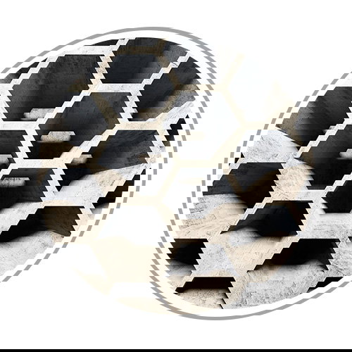 honeycomb, hexagon, concrete, geometric, hollow