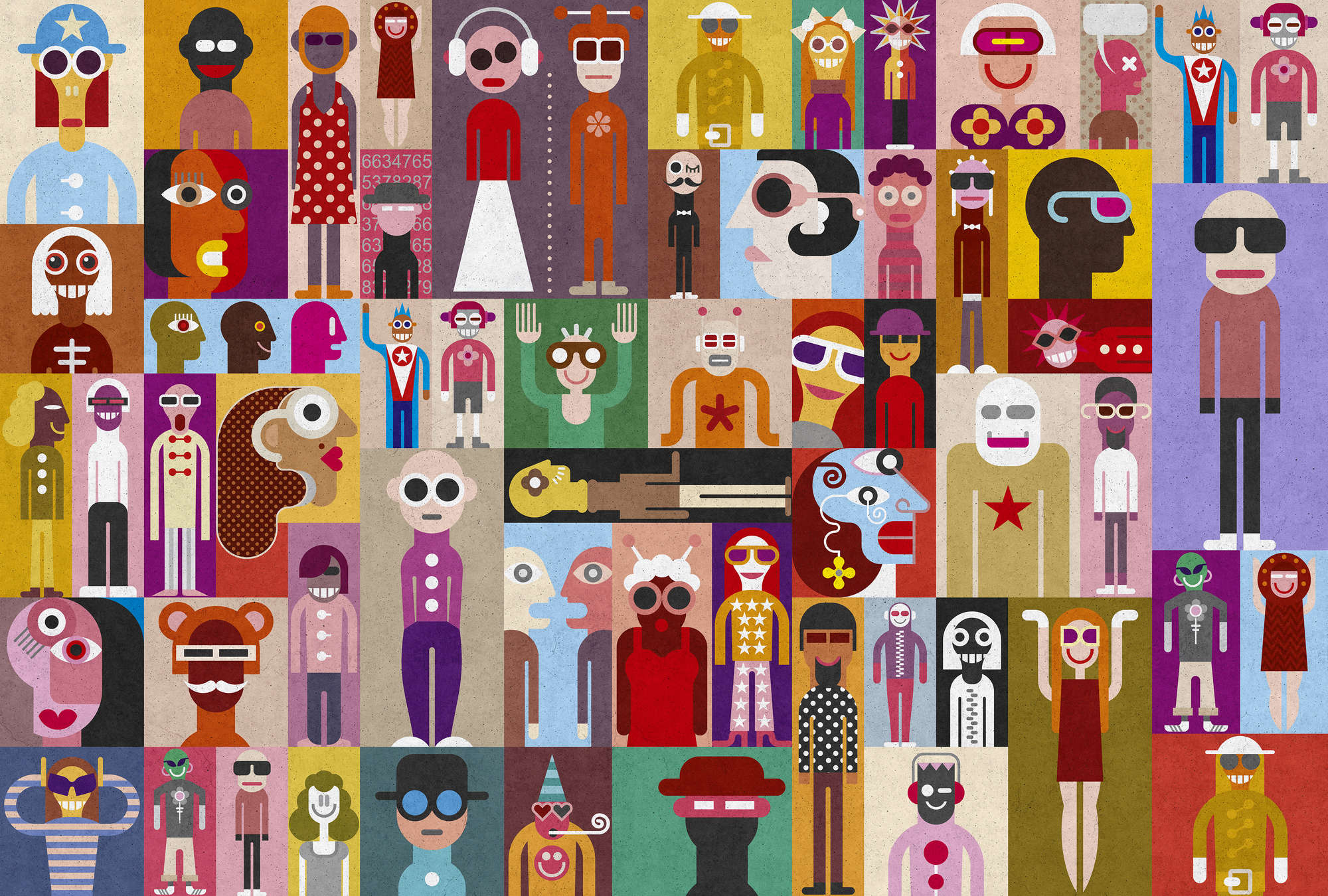 Applikation, Muster, Kunst, Collage, Person