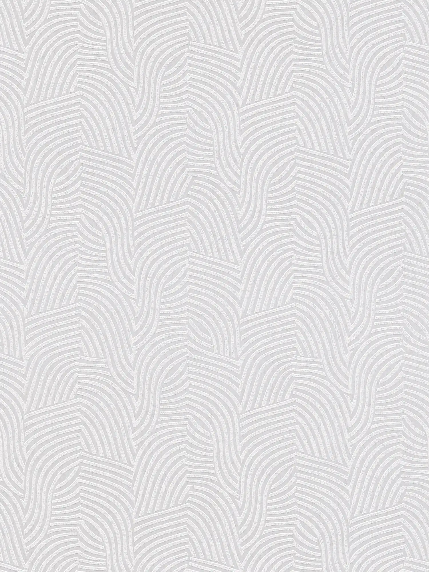         Daniel Hechter Moderne Vliestapete mit wellenförmigen Linienmuster auf glänzendem Hintergrund – Weiß, Creme, Metallic
    
