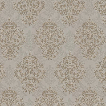         Barock Fototapete Taupe mit floralem Ornament Muster
    