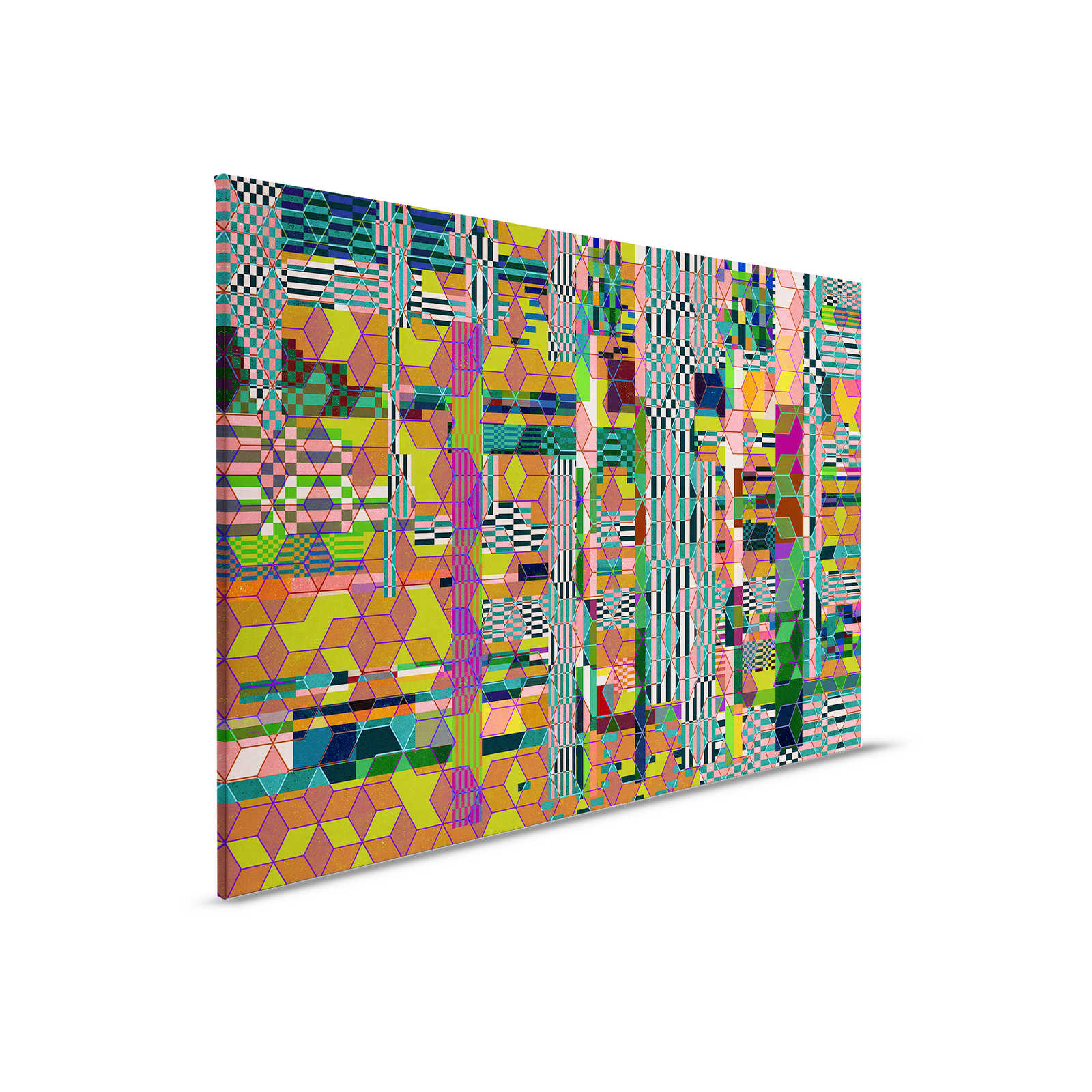         Mirage 1 - Leinwandbild Grafik Mosaik Muster Bunt – 0,90 m x 0,60 m
    