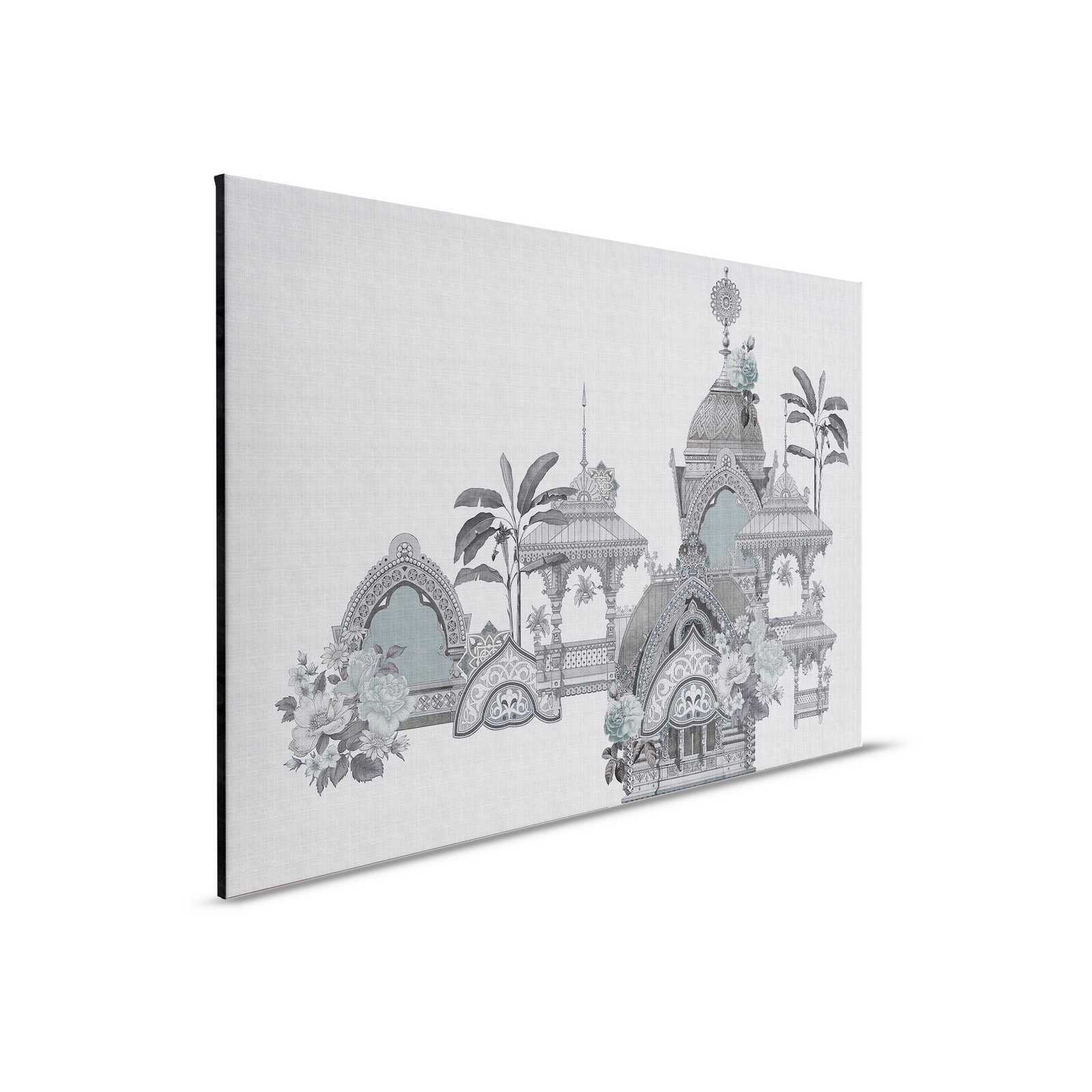         Jaipur 3 - Canvas schilderij India Decor Bloemrijk & Architectuur - 0,90 m x 0,60 m
    