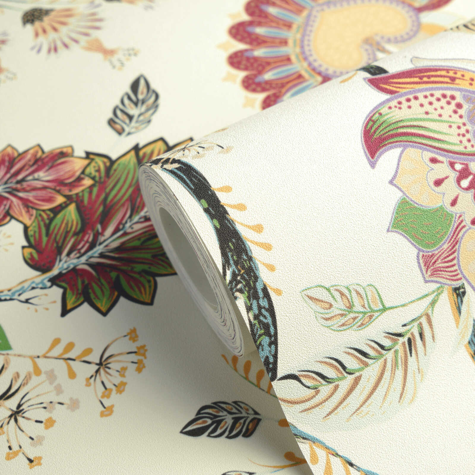 Tapete, Floral, Blumenmuster, Uni, Stoff
