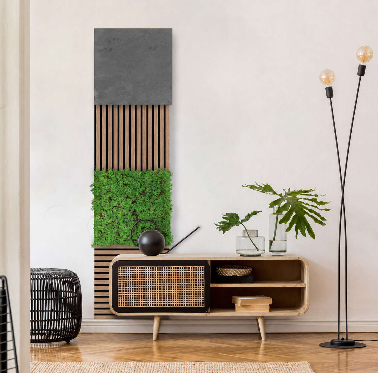 möbel, sideboard, holz, pflanze, grünpflanze