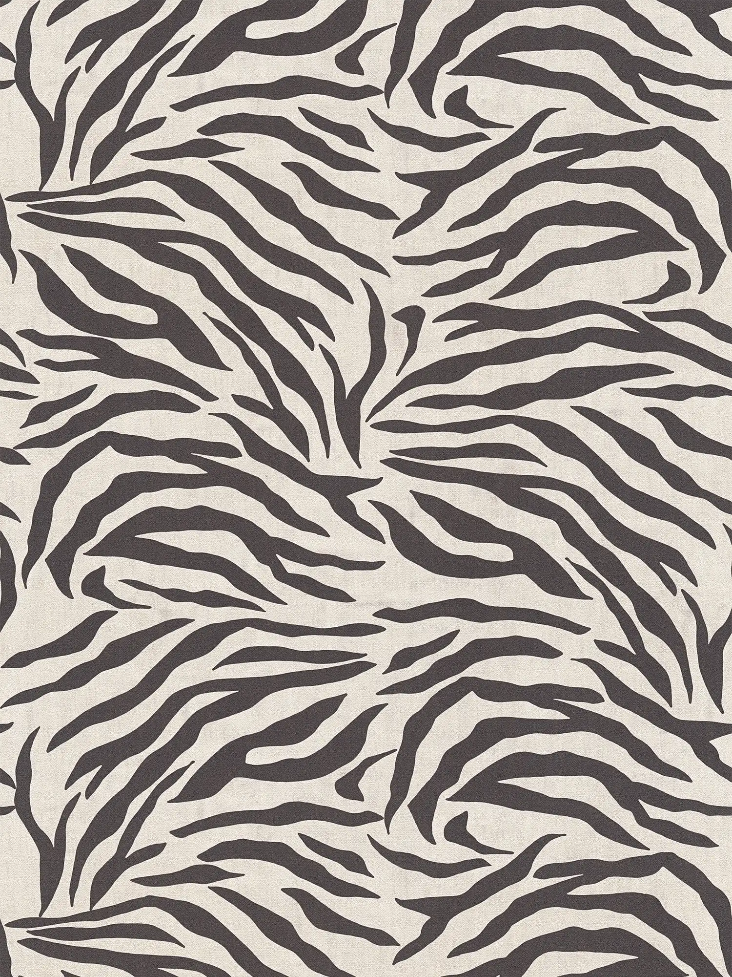 Exotische Vliestapete mit klassischem Zebramotiv, einfach strukturiert – Schwarz, Weiß