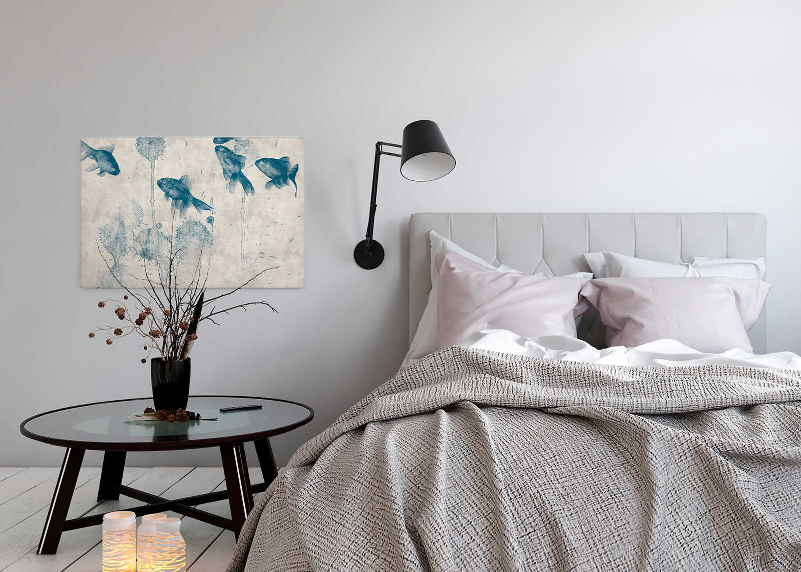             modernes Leinwandbild Goldfisch Teich – 0,90 m x 0,60 m
        