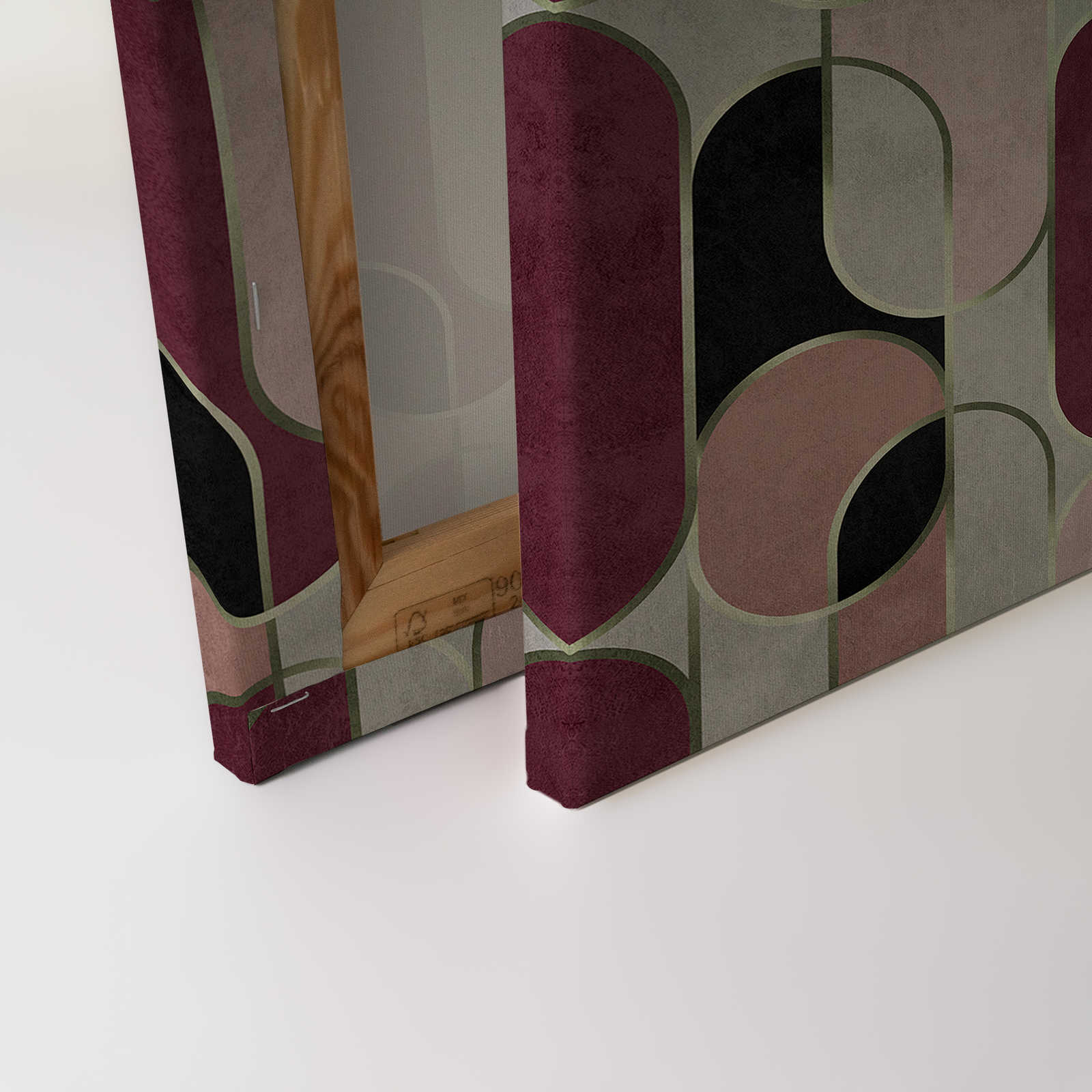             Ritz 3 - 50er Retro Leinwandbild Grafik Design mit Gold Akzent – 0,90 m x 0,60 m
        