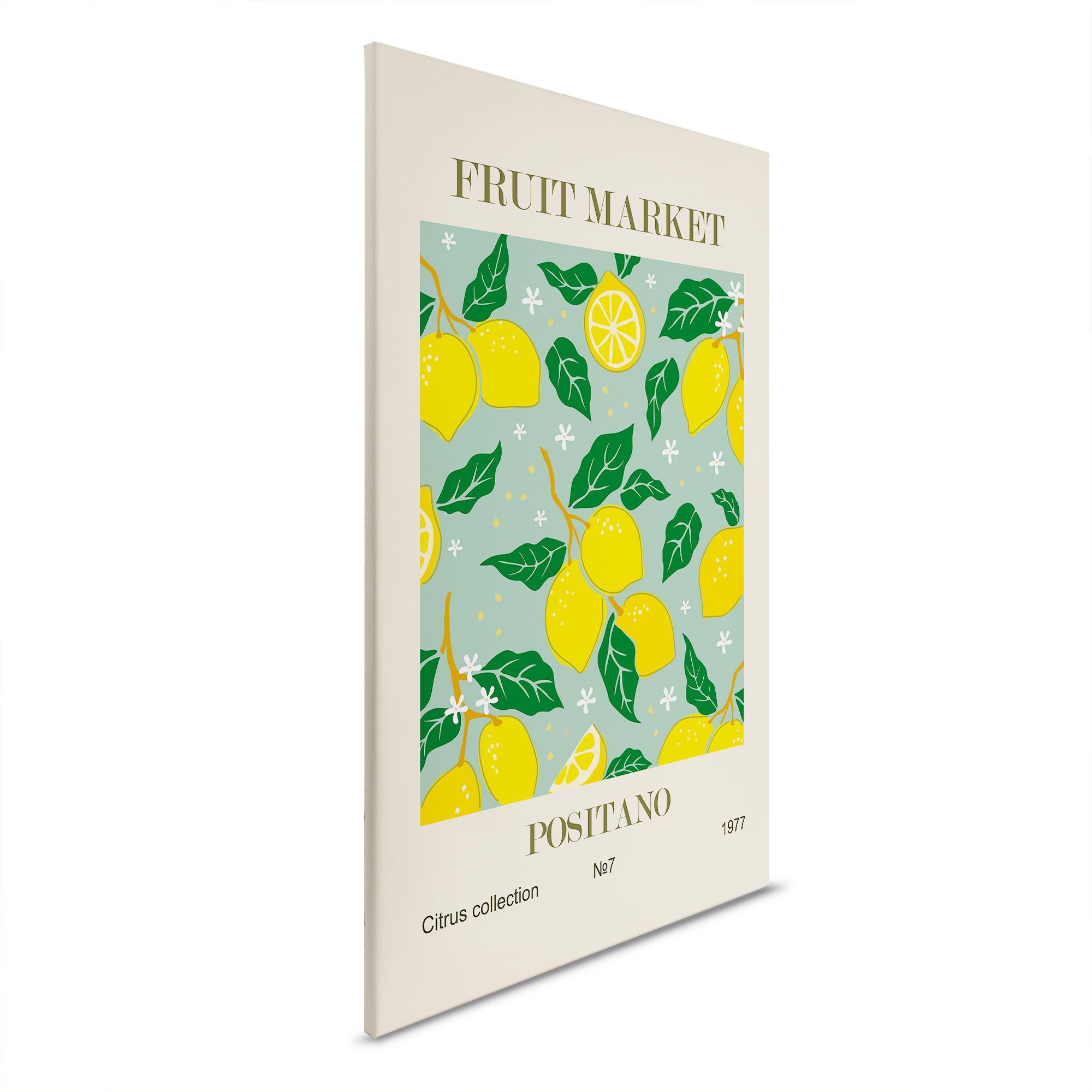         Fruit Market Positano - Zitronen-Motiv als Leinwandbild – 30 x 45 cm - Beige, Gelb
    
