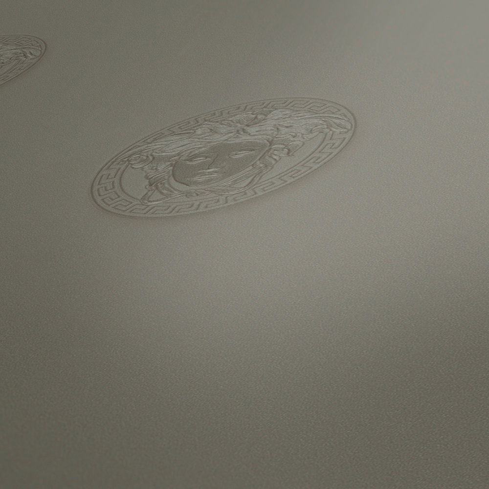             VERSACE wallpaper with Medusa embossed pattern - grey
        