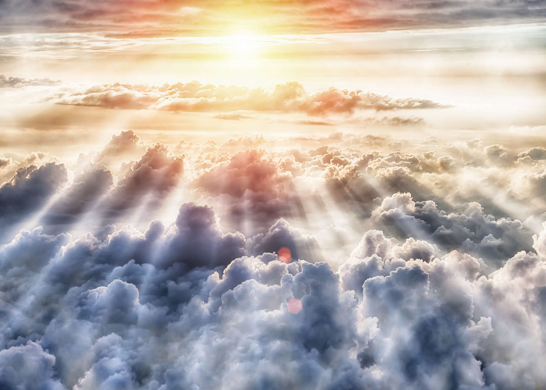 Wolken, Sonnenaufgang, Himmel, Sonnenstrahlen, flauschige Wolken