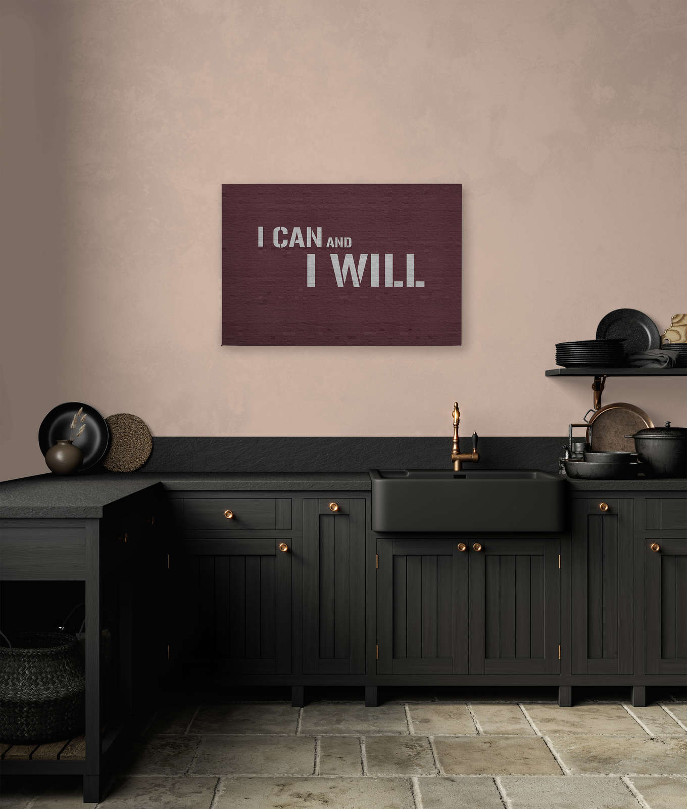             Message 3 - Leinwandbild Rote Ziegelwand mit Motivationsspruch – 0,90 m x 0,60 m
        