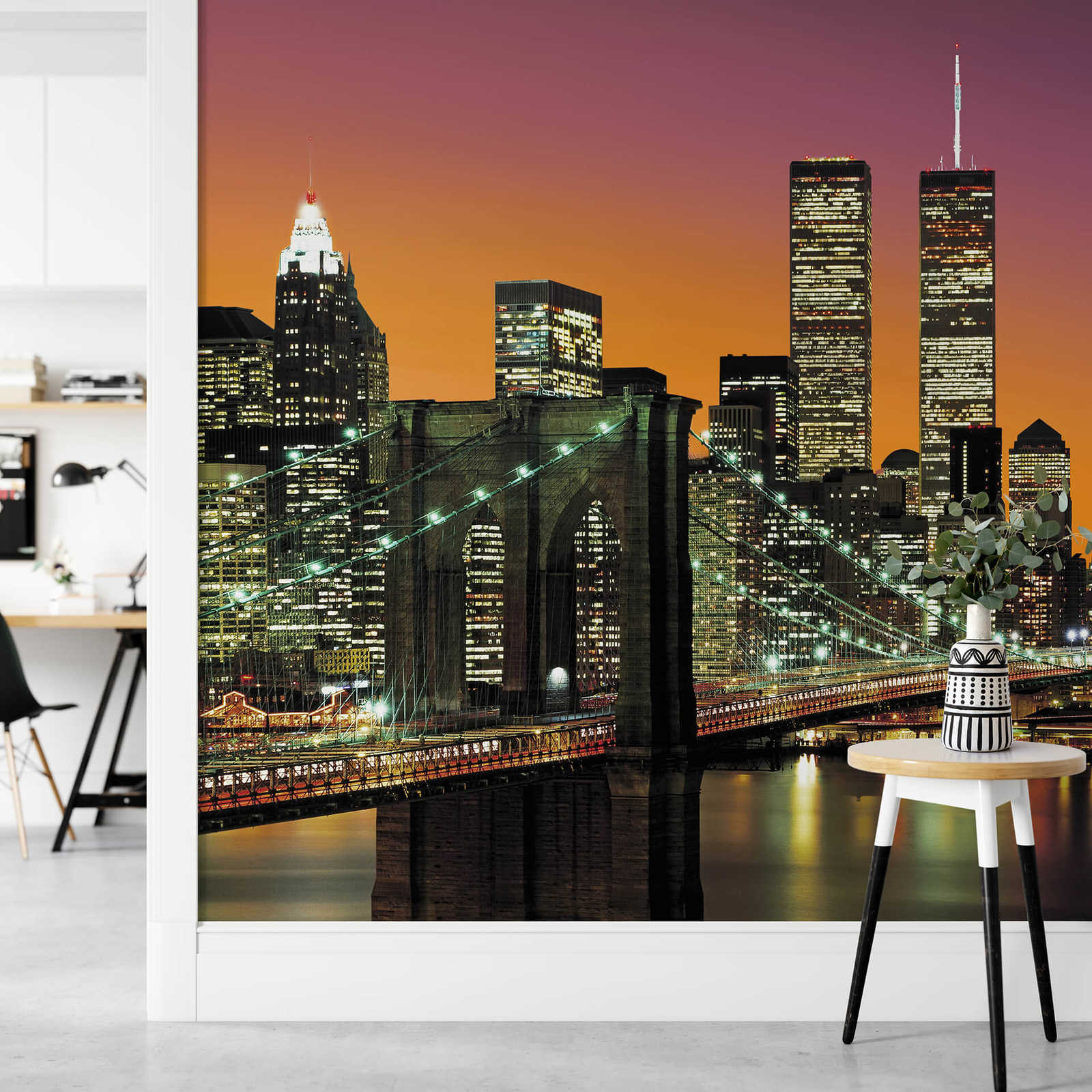             Fototapete New York City mit Retro Skyline Motiv
        